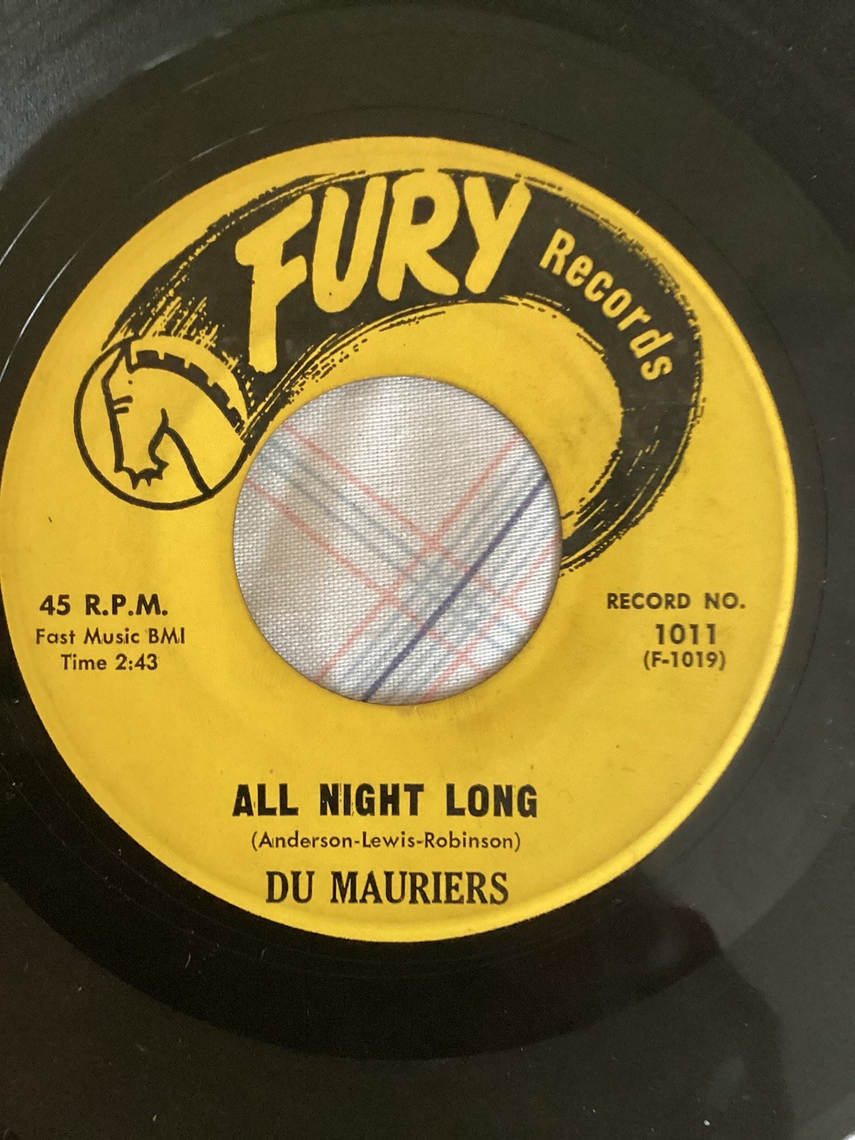 DOOWOP45 DU MAURIERS FURY 1011 ALL NIGHT LONG / BABY I LOVE YOU