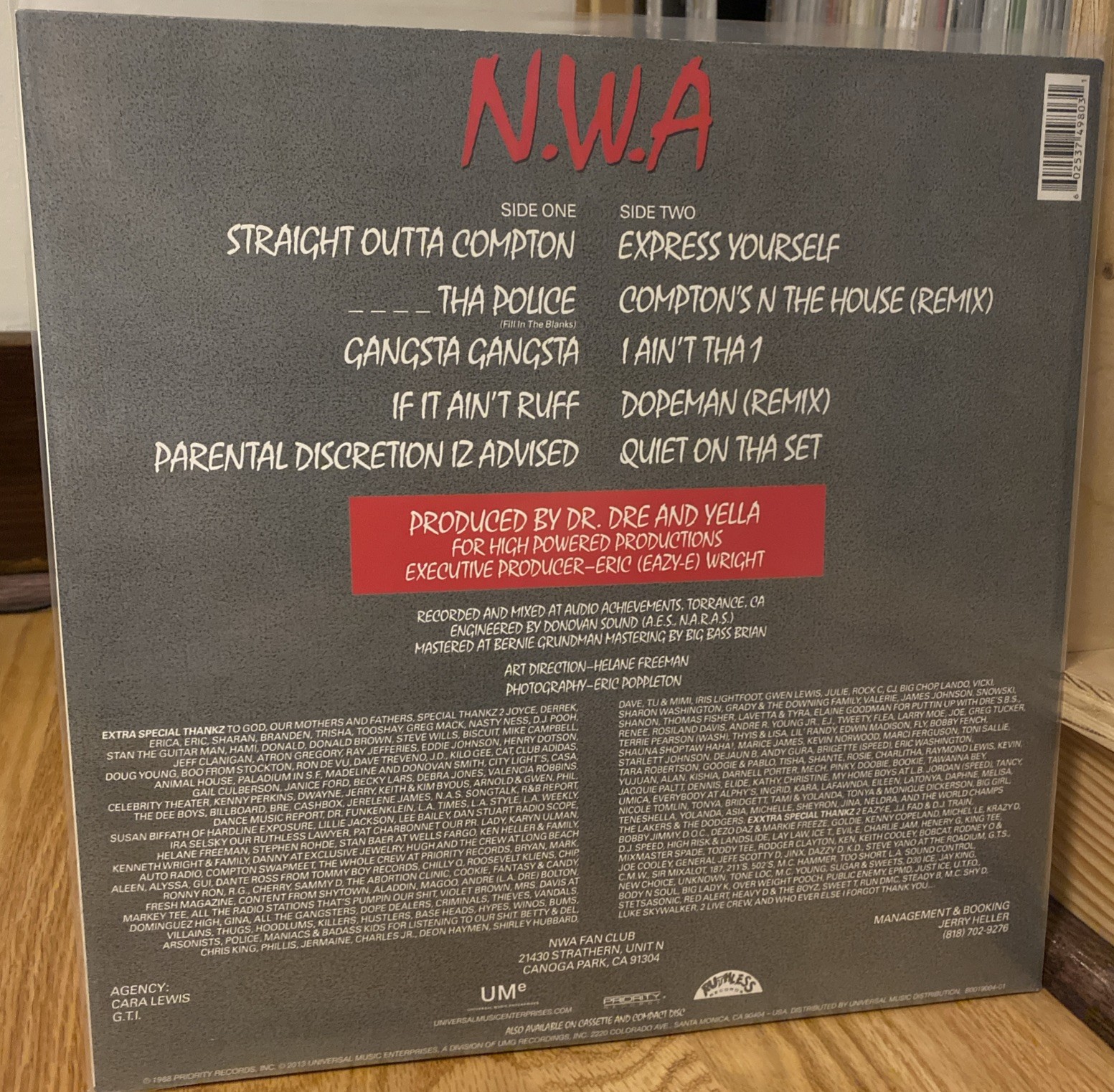N.W.A – Straight Outta Compton (Record, 2013) In Excellent Condition !