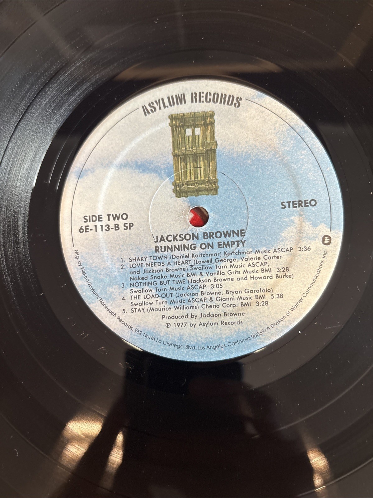 Jackson Browne Running on Empty Asylum 6E-113 1977 LP 33 RPM 12″ Vinyl