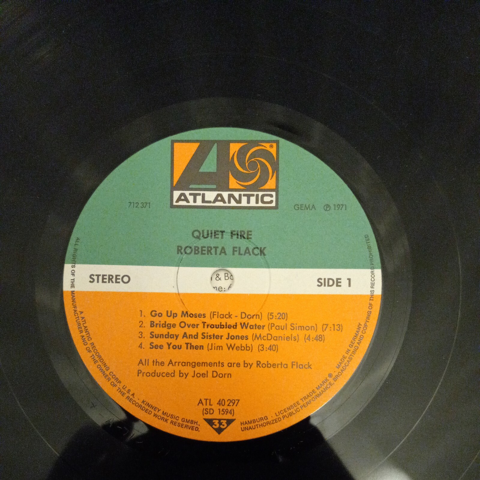 Roberta Flack – Quiet Fire LP – Atlantic ATL 40297 German Import Rare VG+!!