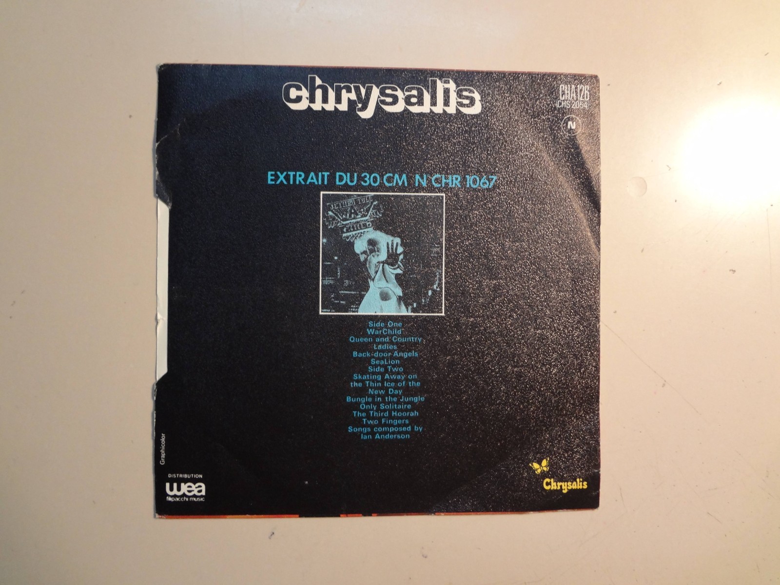 JETHRO TULL: Bungle In The Jungle- Back-Door Angels-France 7″ 1974 Chrysalis PSL