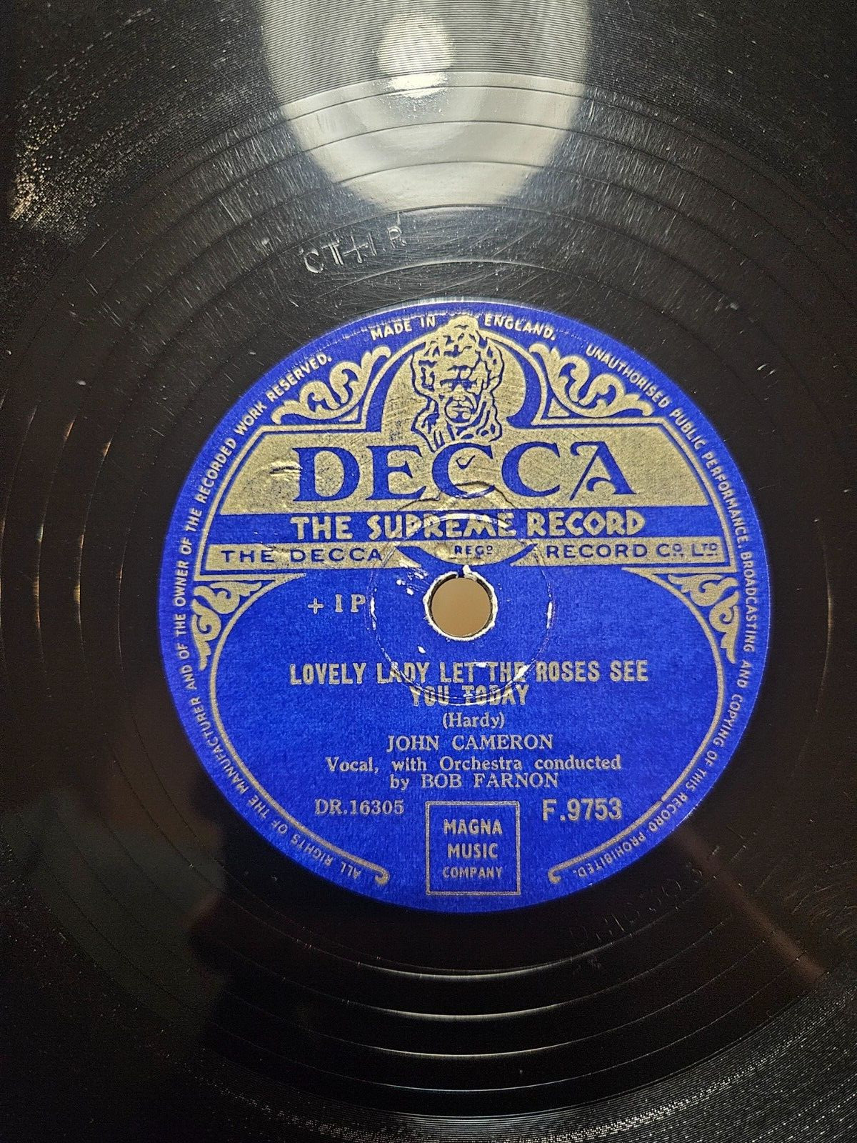 John Cameron – Love’s Roundabout / Lovely Lady Let The Roses See You Today 78rpm