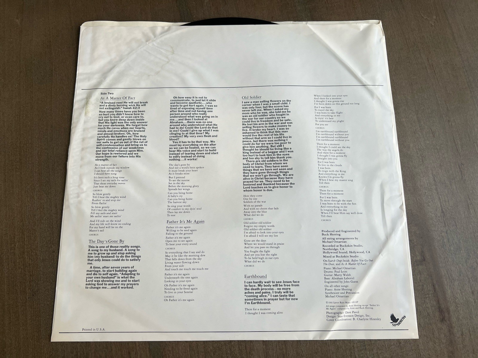 Annie Herring Search Deep Inside Vinyl LP SPR 1051 VG+ Shrink Hype Lyrics Sleeve