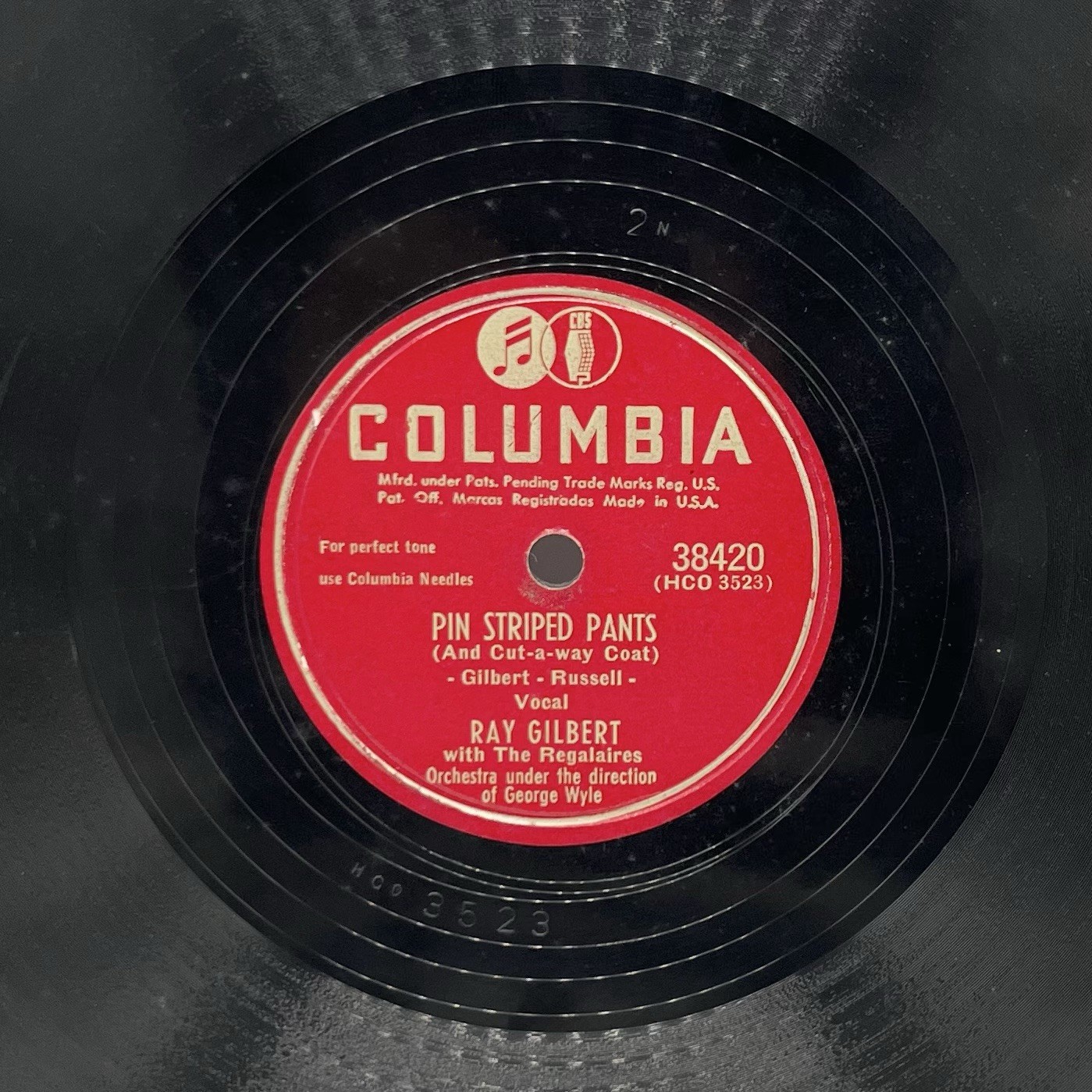 Vtg Big Band Shellac 78rpm Record 10” Coca Roca Pin Striped Pants Ray Gilbert