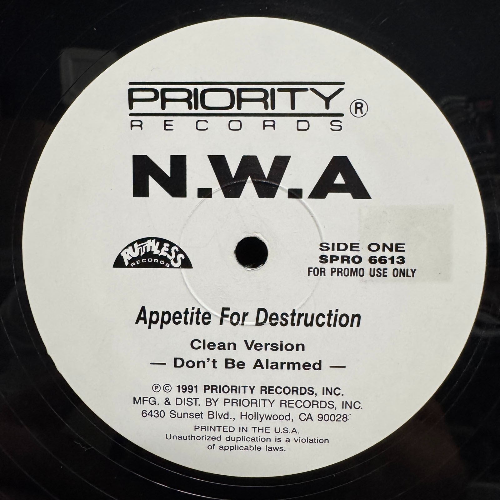 N.W.A. – APPETITE FOR DESTRUCTION (12″) 1991 RARE!! DR. DRE + EAZY-E + MC REN