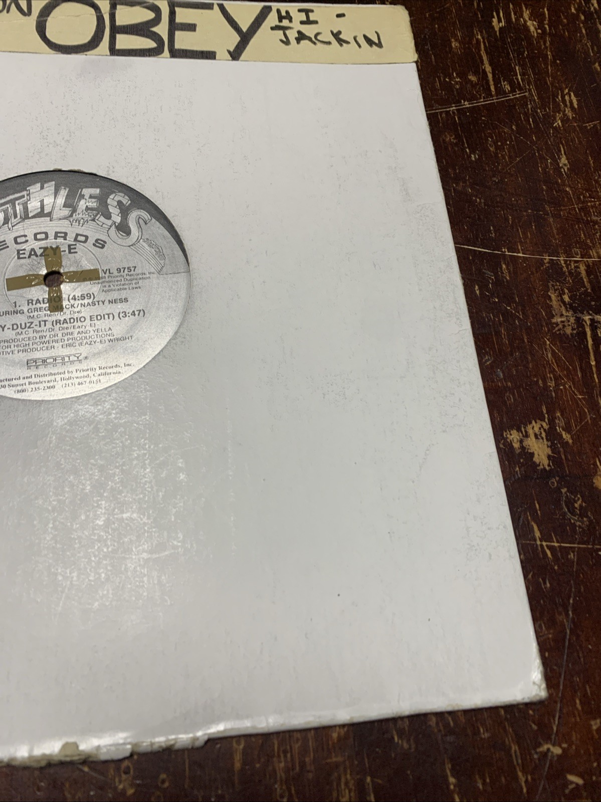 Eazy-E (Eazy-Duz-It) Original 12” Single Vinyl Record