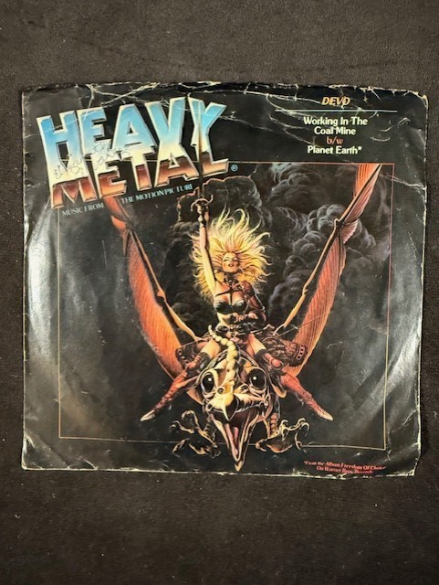 DEVO ~ Heavy Metal ~ Working in the Coal Mine/Planet Earth 7″ 45 w P/S G+/G+