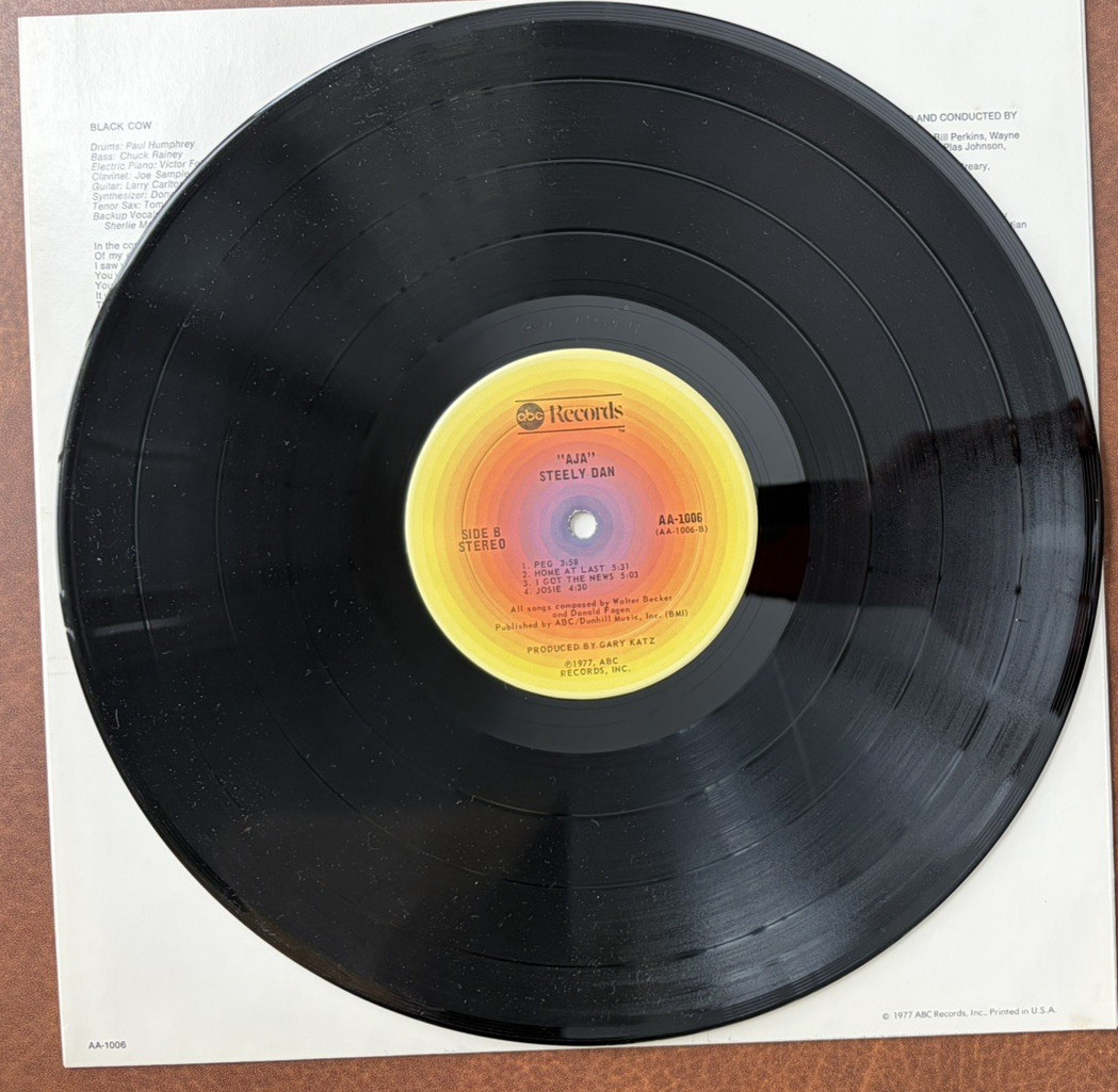 First Pressing STEELY DAN – AJA record LP Vinyl ABC Records Play Tests NM