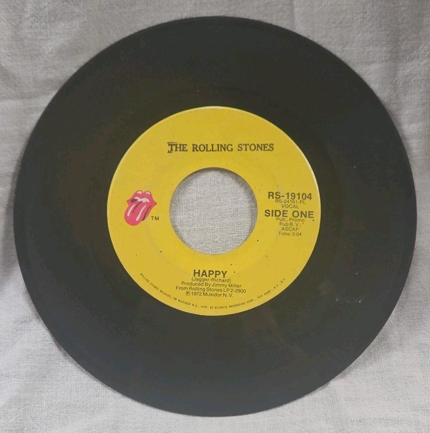 ROLLING STONES – “HAPPY”/”ALL DOWN THE LINE” – 1972 – 45RPM VINYL