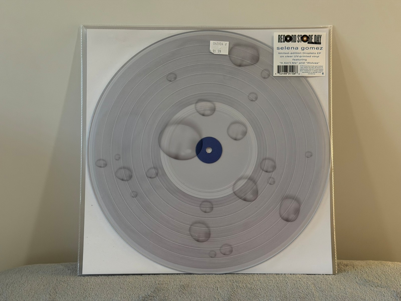 Selena Gomez Droplets 12″ Clear Glitter Vinyl RSD 2026 SHIPS ASAP