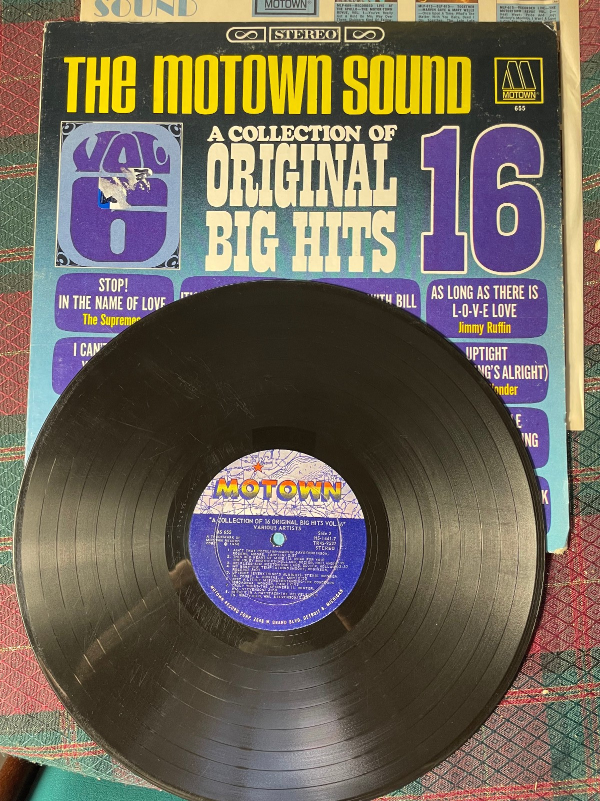The Motown Sound A Collection Of Original Big Hits Vol 6 Motown Records 655 LP