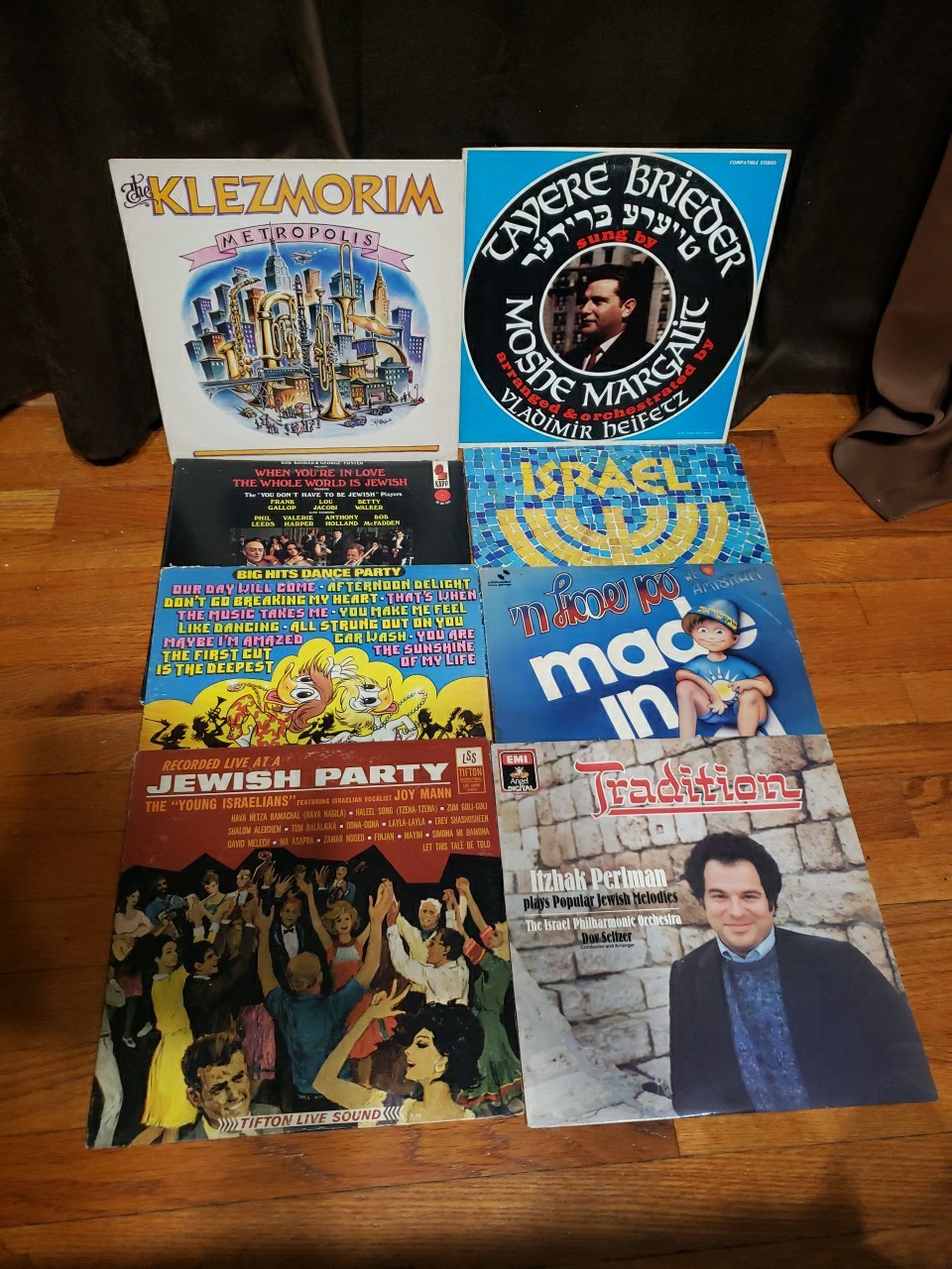 Huge Lot 8 Jewish Vinyl Records Israel Klezmer Wedding Tradition Hebrew Moshe