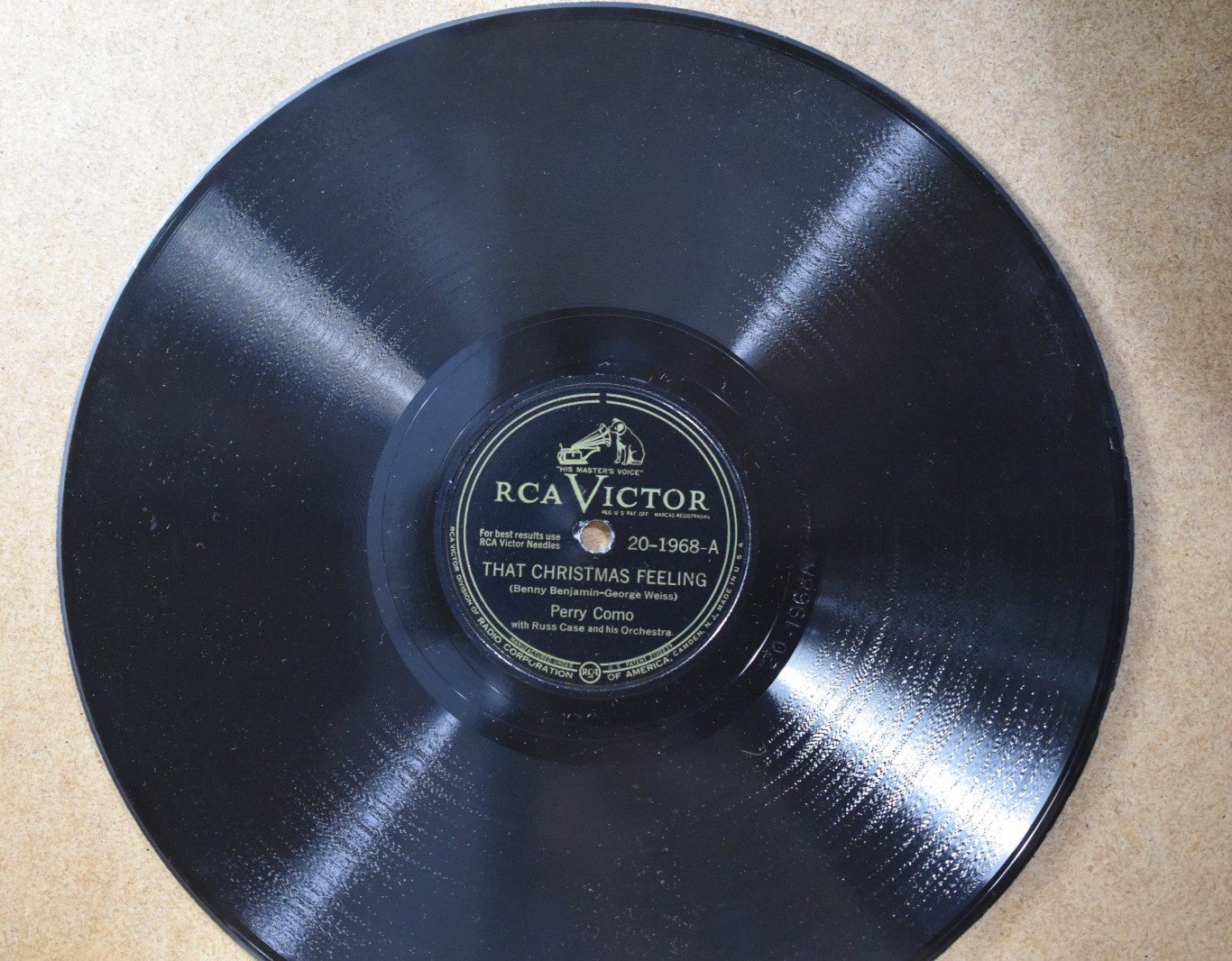 Perry Como 78rpm RCA Victor Winter Wonderland & That Christmas Feeling
