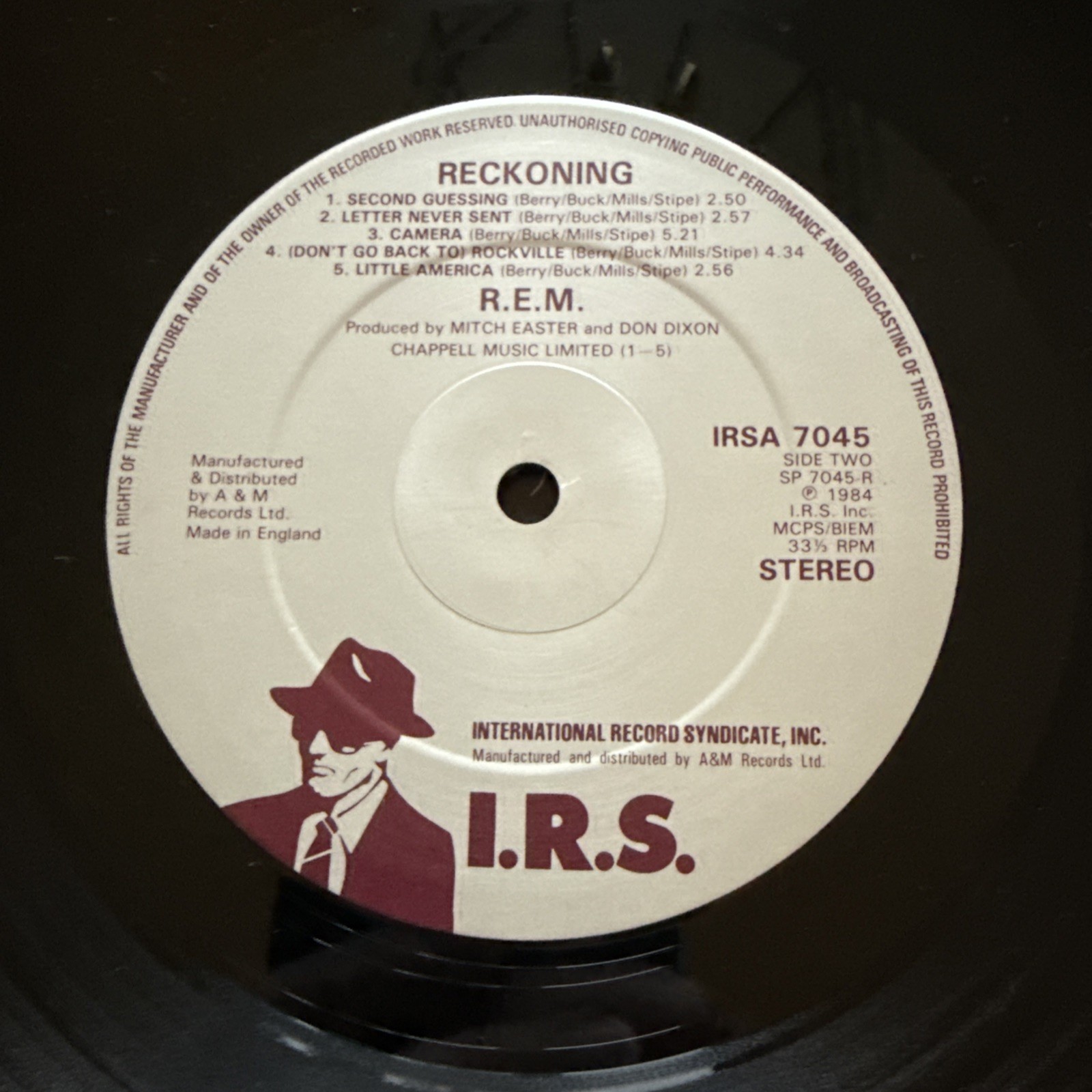 Reckoning by R.E.M. (Record, 1984) EX/EX IRS RECORDS IRSA 7045 Ultrasonic Cleane