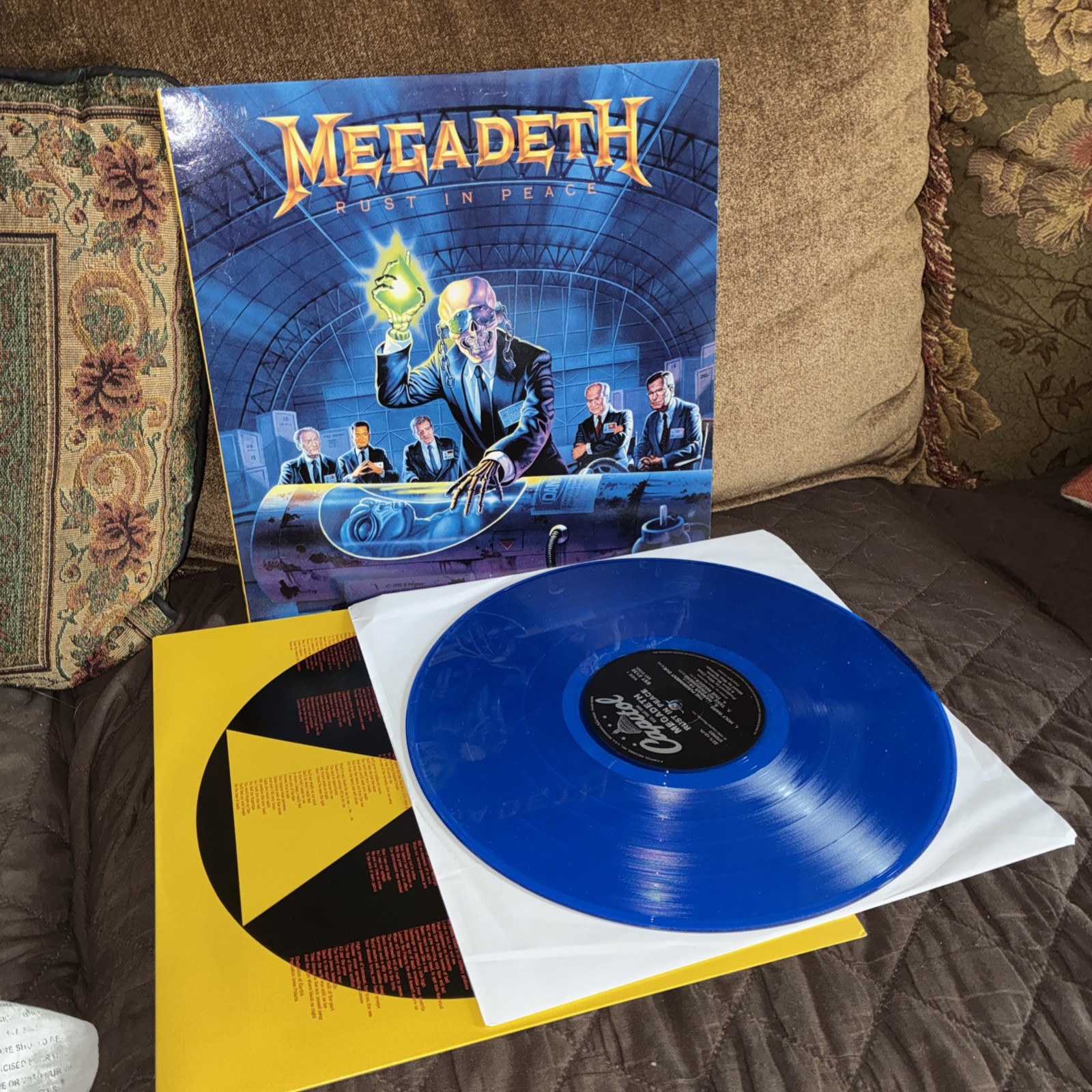 Rust in Peace by Megadeth Rare Blue Vinyl Record 2008 Capitol Ex Copy