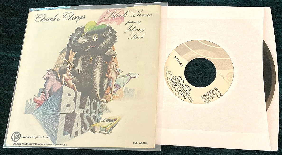 Cheech & Chong’s Black Lassie/Coming Attractions 45 Ode/US w/rare picture sleeve