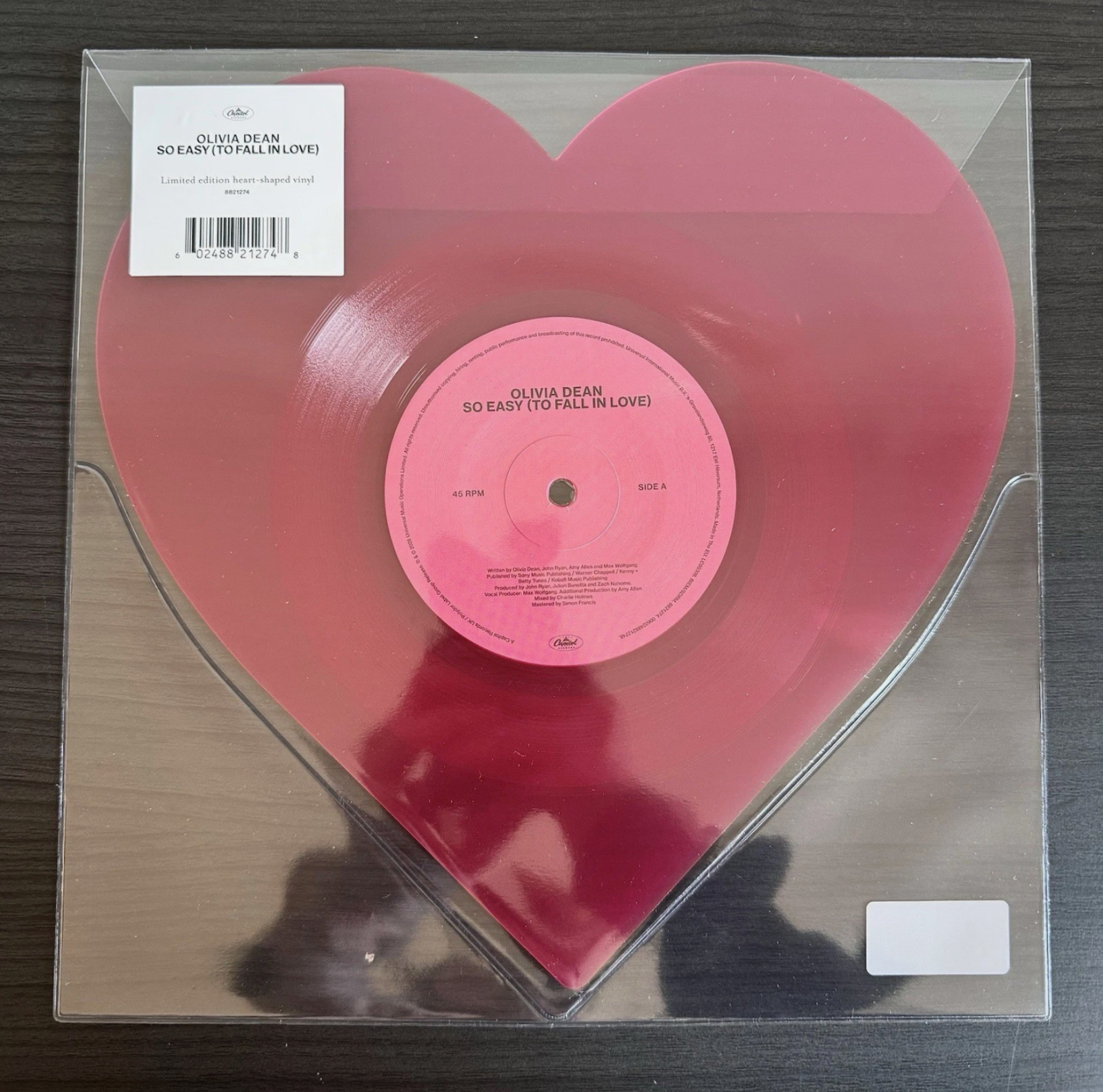 OLIVIA DEAN So Easy Fall In Love / I’ve Seen It Heart Shaped 10″ Single IN HAND