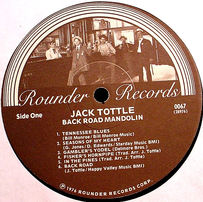 JACK TOTTLE – Back Road Mandolin – ’76 Rounder NM bluegrass LP + tabs booklet