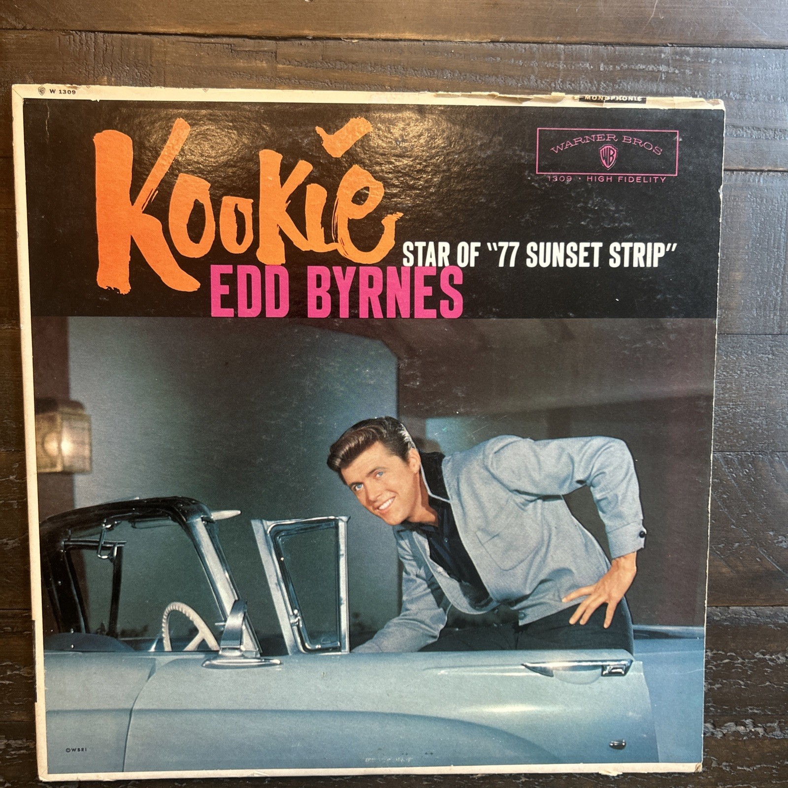 Edd Byrnes -Kookie Star of “77 Sunset Strip” [WB 1309] Mono 1959 G+ Vinyl