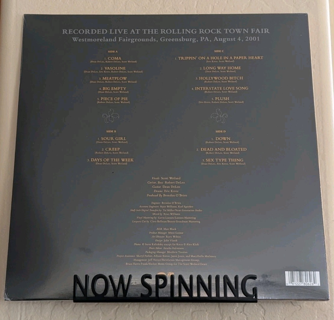 2026 Record Store Day Stone Temple Pilots- Live At Rolling Rock 2001 RSD