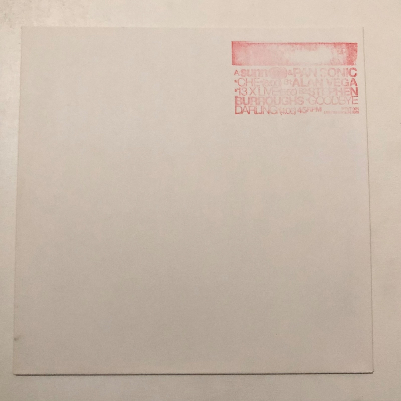 Sunn O))) / Pan Sonic / Alan Vega – Che (Suicide Cover) – Clear Vinyl – NEW