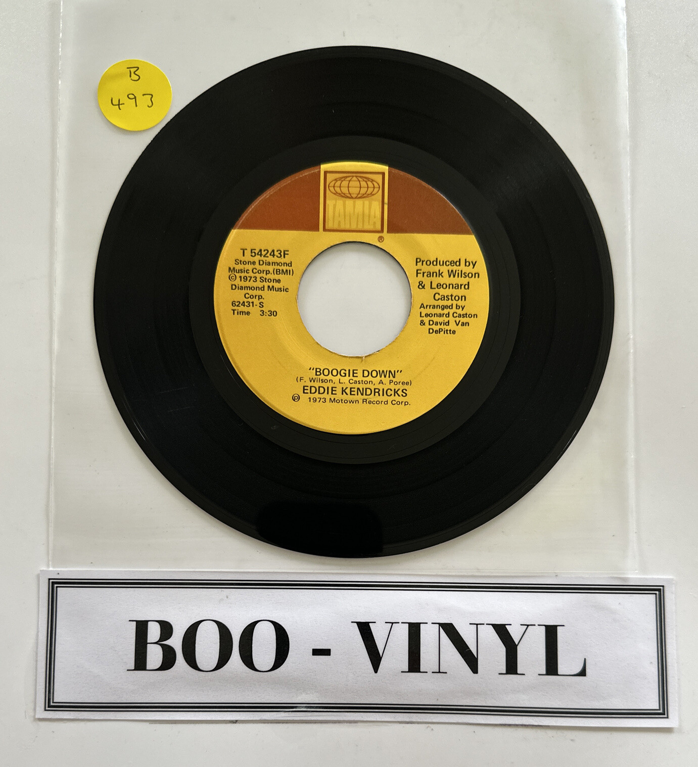 Eddie Kendricks ~ Boogie Down 7″ vinyl USA Tamla 1973 T54243F VG+ Condition