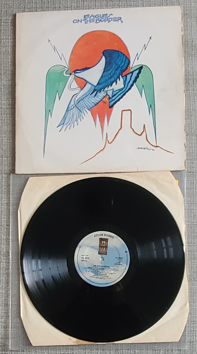 EAGLES-ON THE BORDER-ORIGINAL UK ISSUE LP ON ASYLUM/WB RECORDS-1974-G.COND