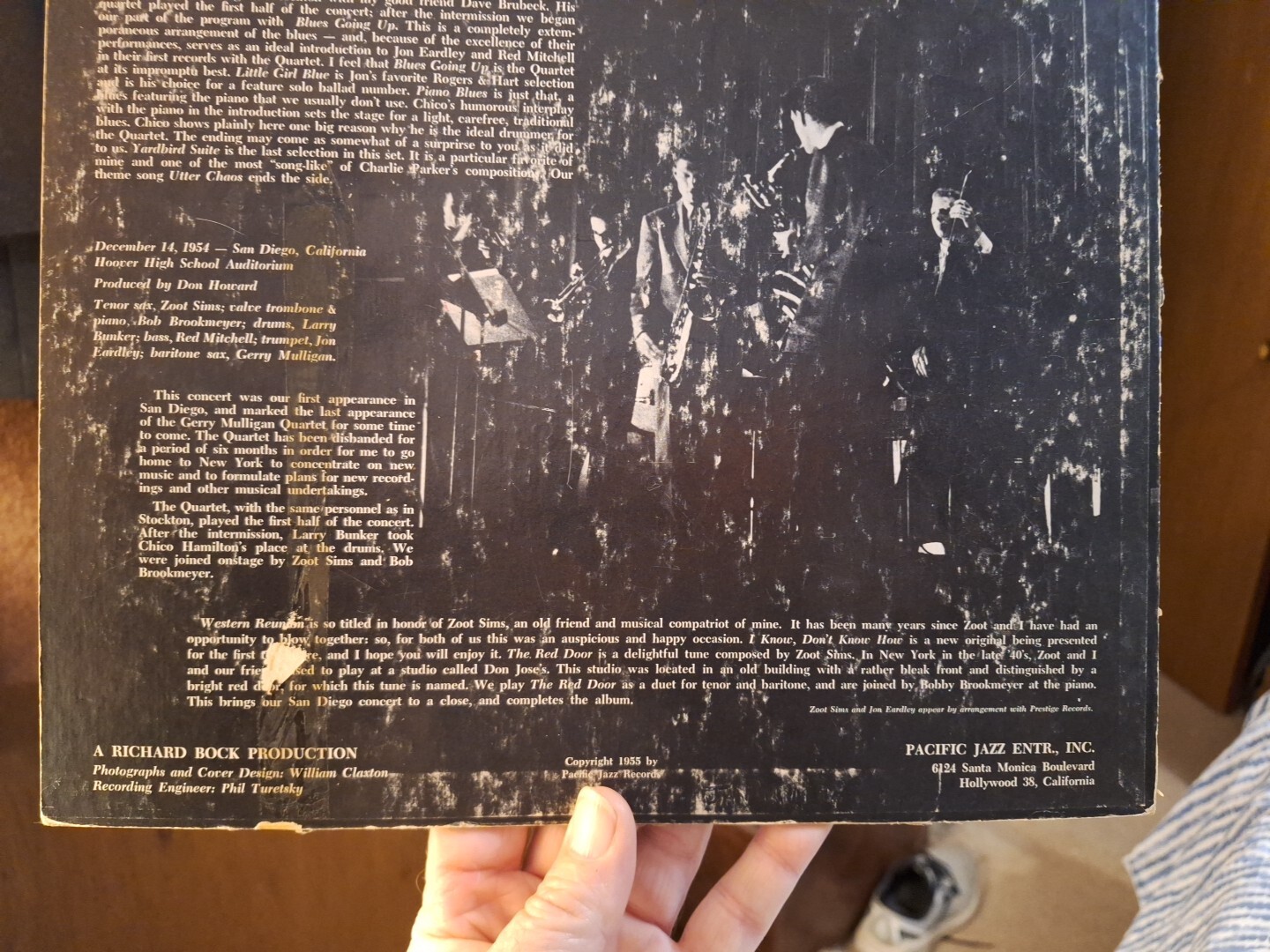 Gerry Mulligan – California Concerts 1955 Pacific Jazz Records LP-1201 Promo EX