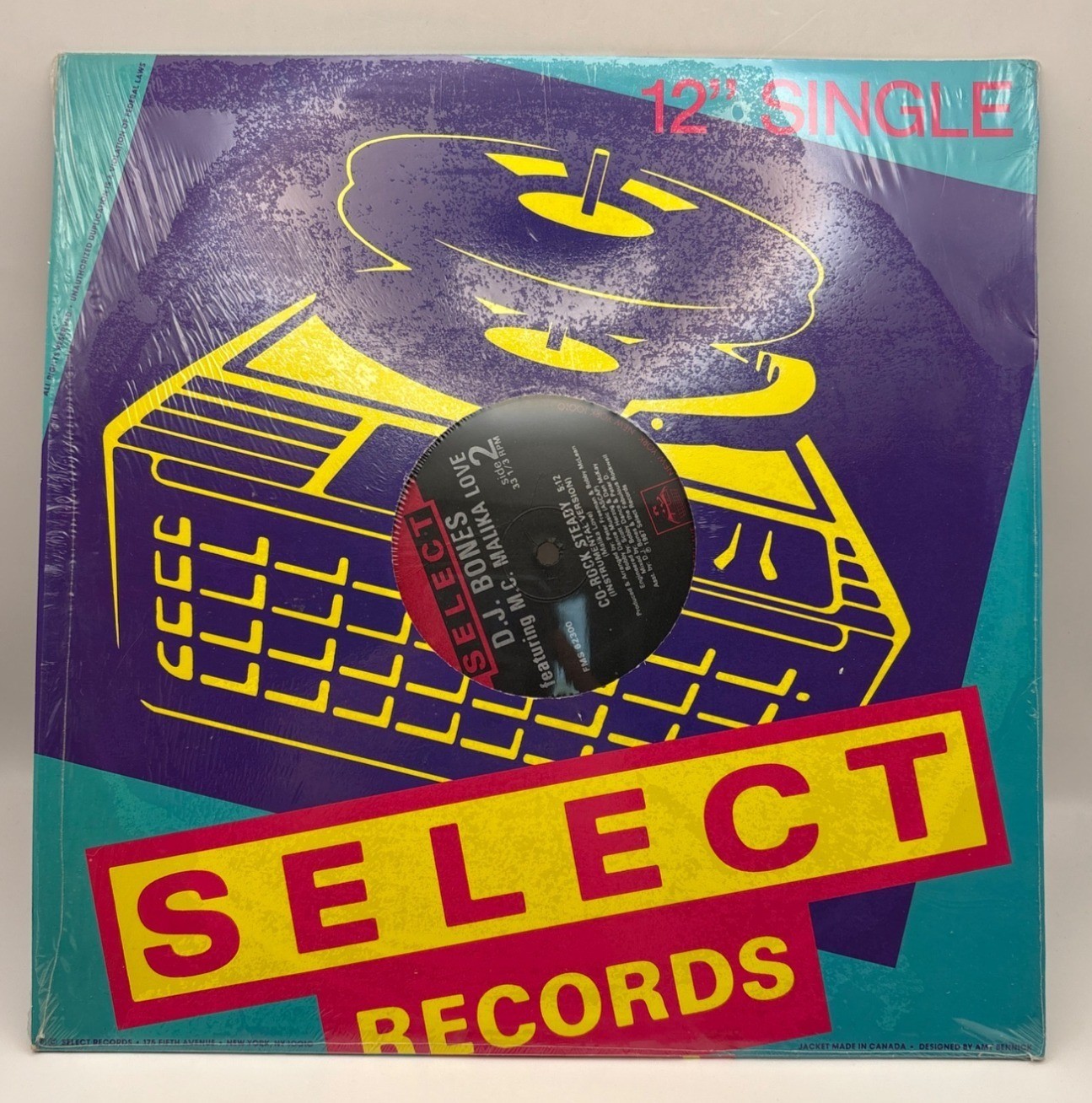 DJ Bones MC Malika Love Co-Rock Steady 12″ Single Electro Rap Hip Hop 1987 VG+