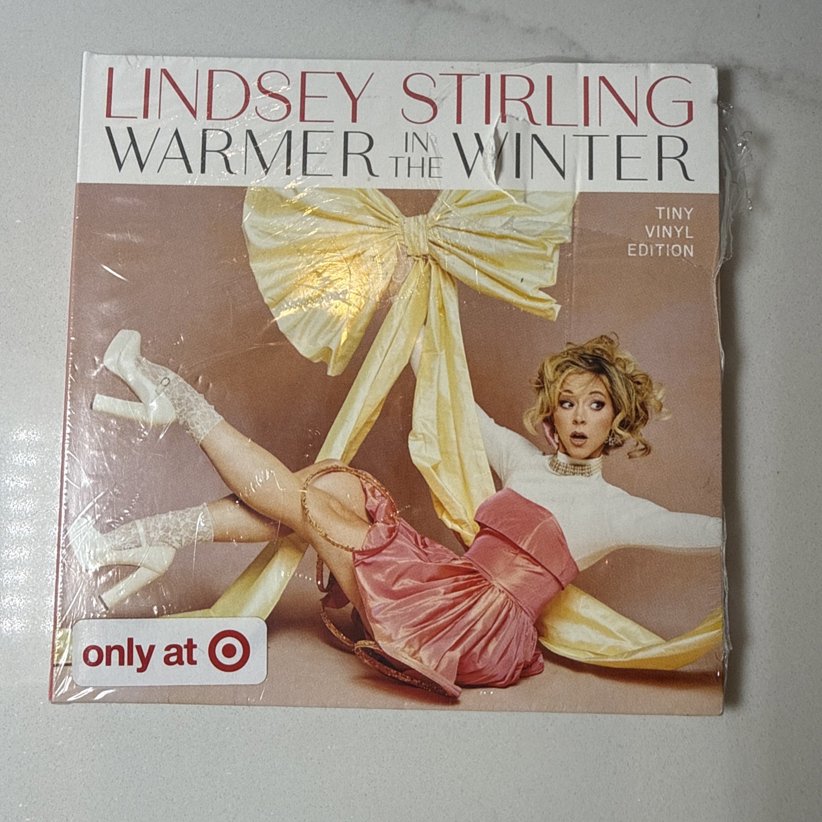 LINDSEY STIRLING – WARMER IN THE WINTER – 4″ PINK TINY VINYL TARGET – New/Damage