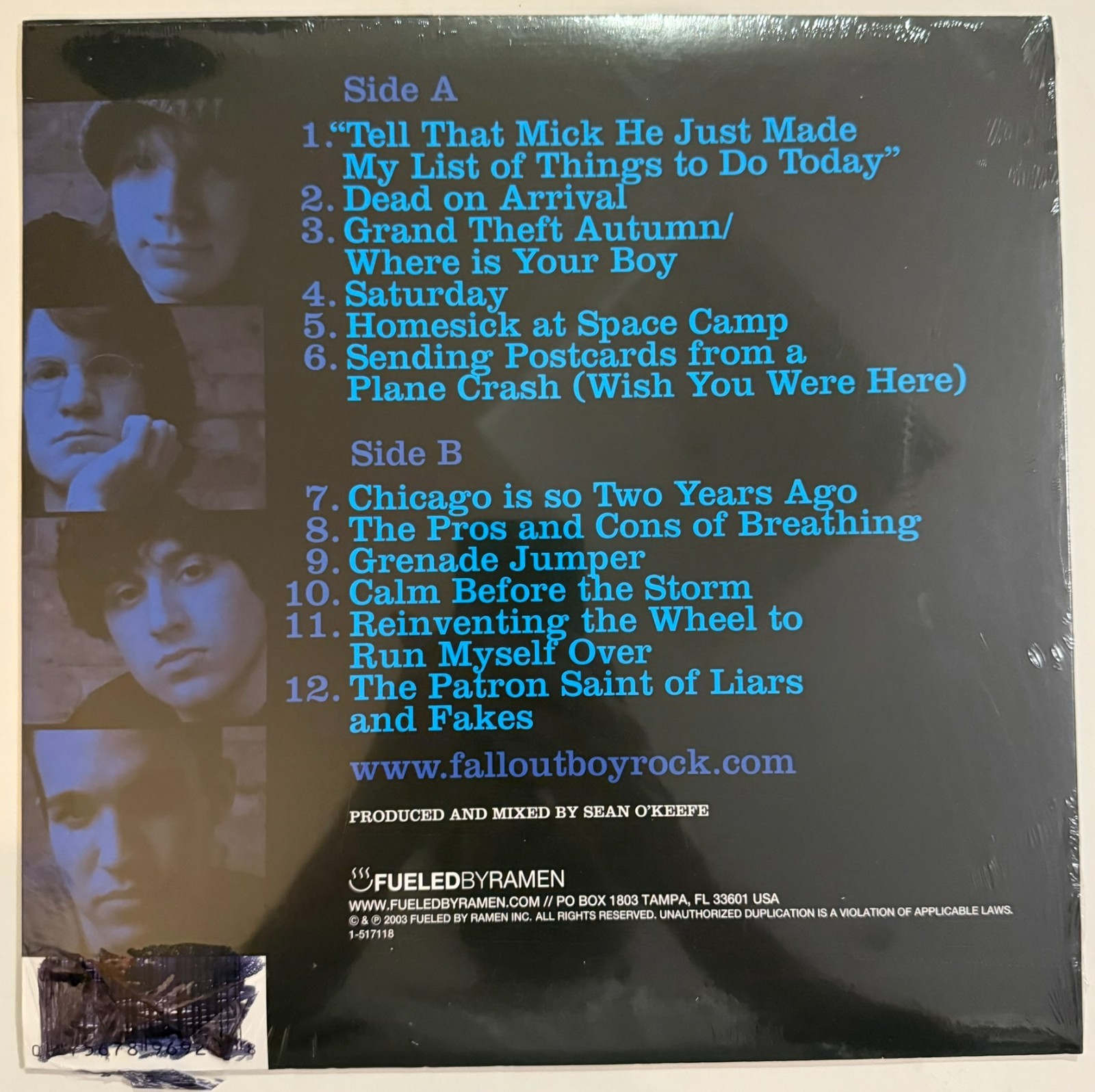 SEALED! Fall Out Boy – Take This To Your Grave – Ltd Ed of 950 on Clear Vinyl