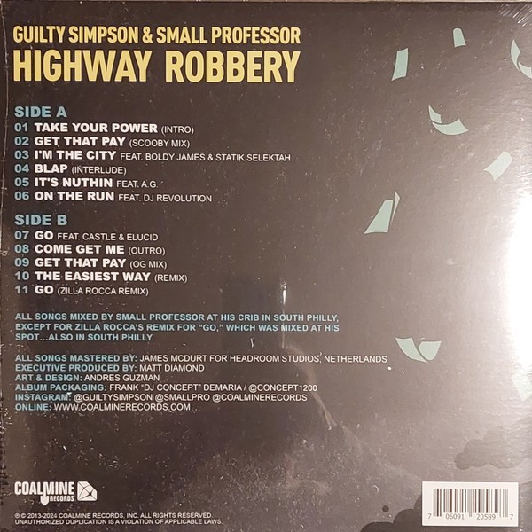Guilty Simpson & Small Professor – Highway Robbery (Ghostly Teal VINYL)