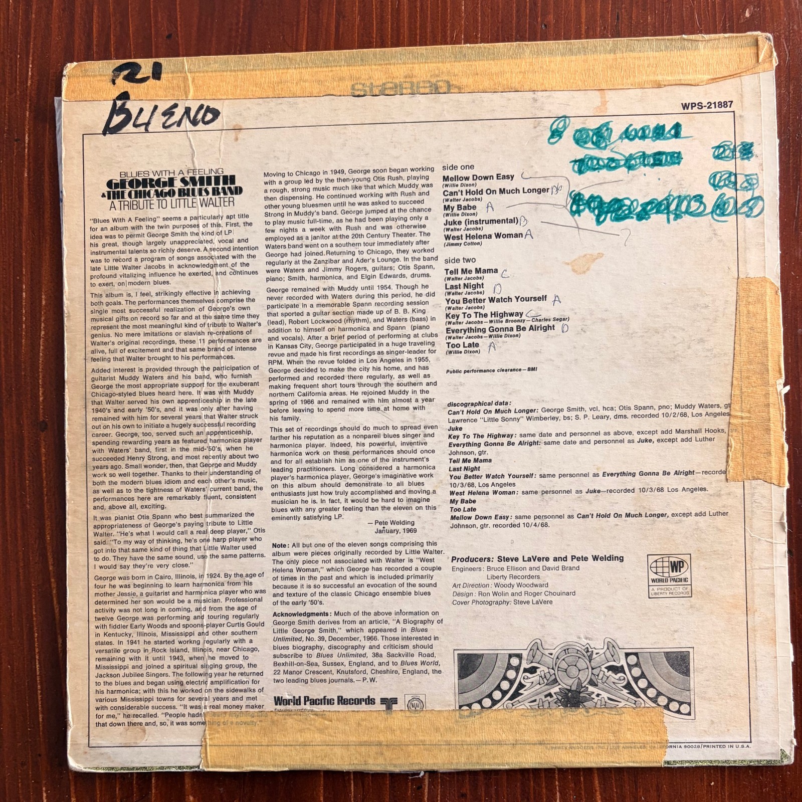 BLUESMAKERS: Blues With a Feeling / Tribute to Little Walter ~ Vinyl LP (1969)