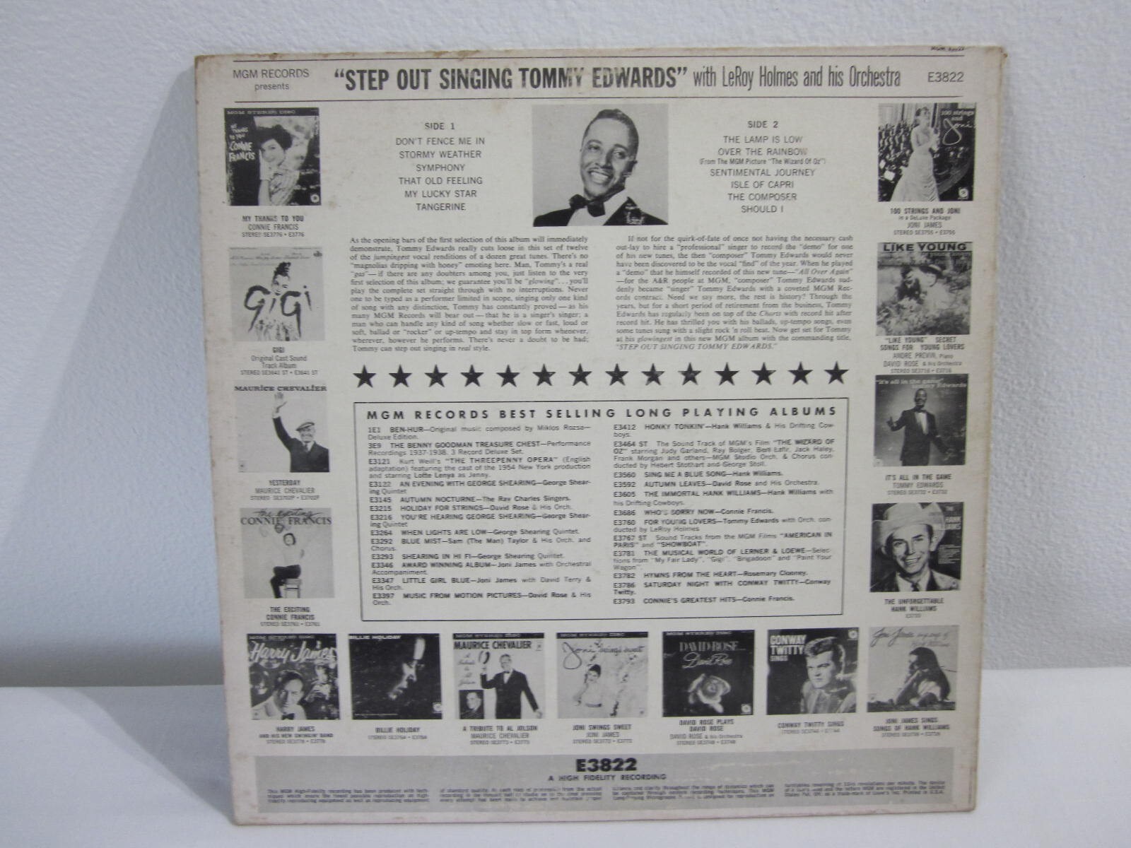 Tommy Edwards – Step Out Singing – Vinyl LP Record Album Mono – MGM – E382 1960