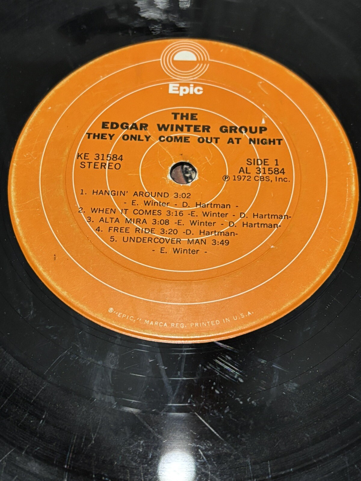 The Edgar Winter Group They Only Come Out At Night Epic PE 31584 W/W