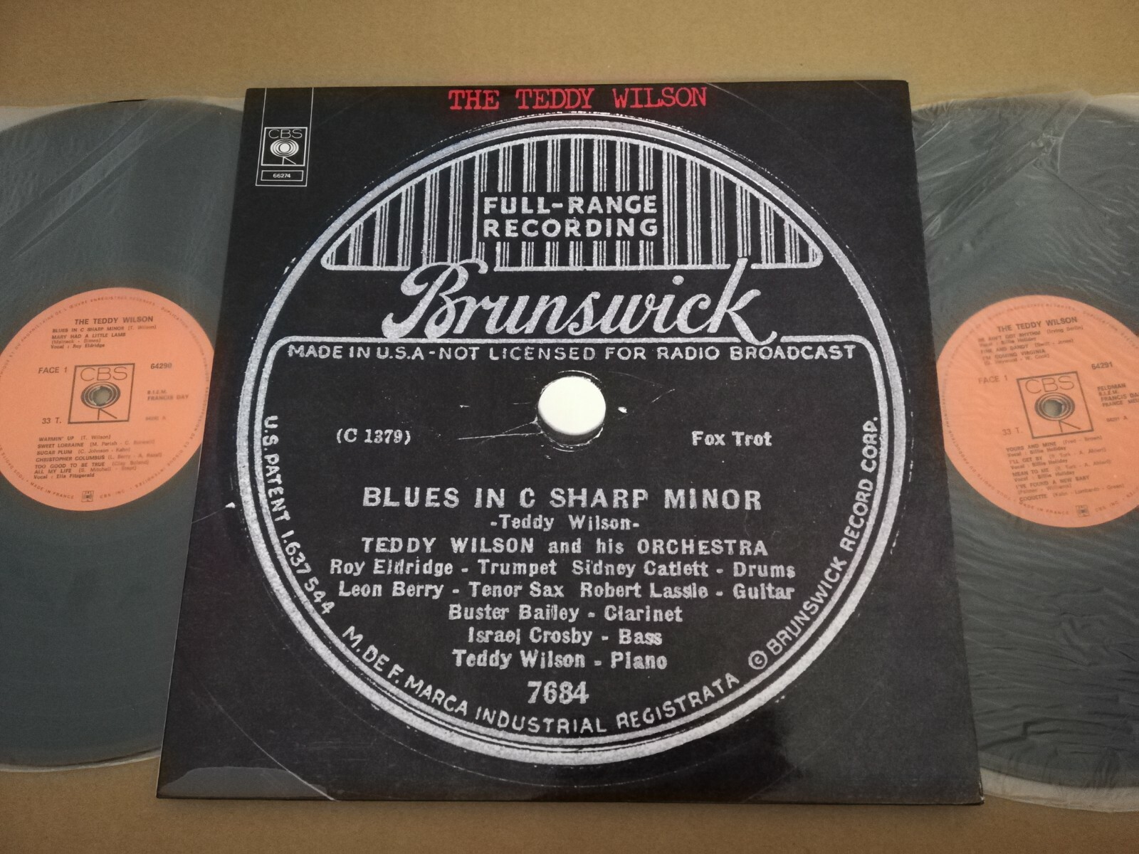 THE TEDDY WILSON FULL RANGE RECORDING CBS 64290/64291 FRANCE 2 SET LP