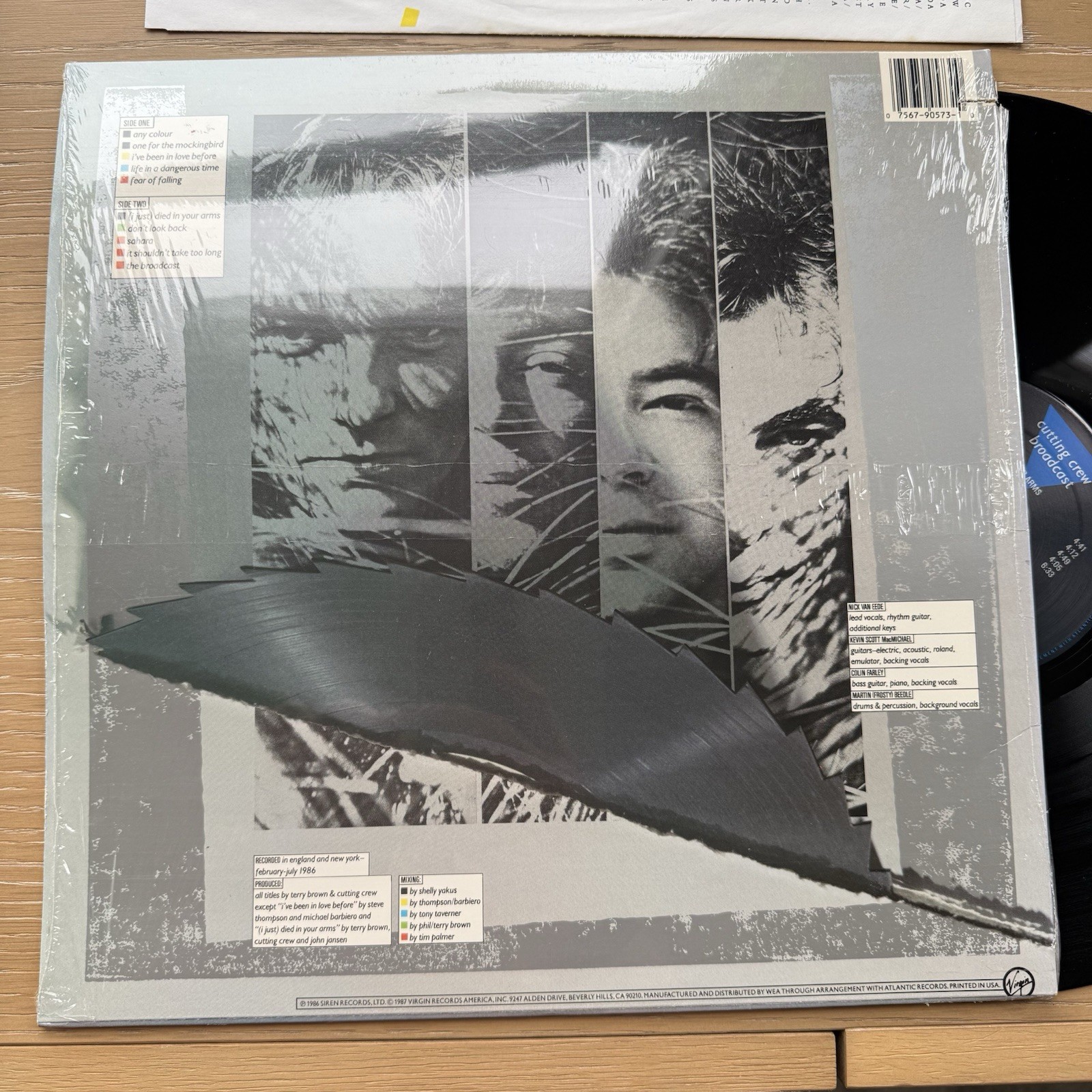 1986 Cutting Crew Broadcast LP US Press In Shrink W/ Original Sleeve VG++ Hype