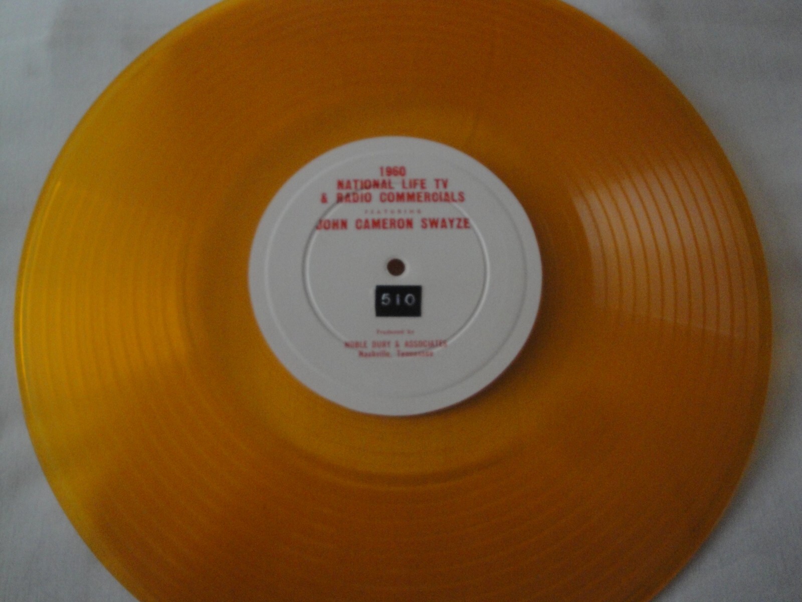 JOHN CAMERON SWAYZE THE 1960 NATIONAL LIFE ADVERTISING CAMPAIGN YELLOW VINYL EX,