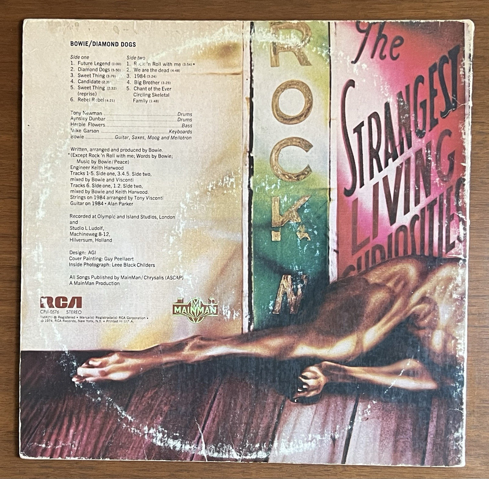 David Bowie Diamond Dogs Vinyl LP 1974 RCA CPL1-0576 Glam Rock Flexidisc