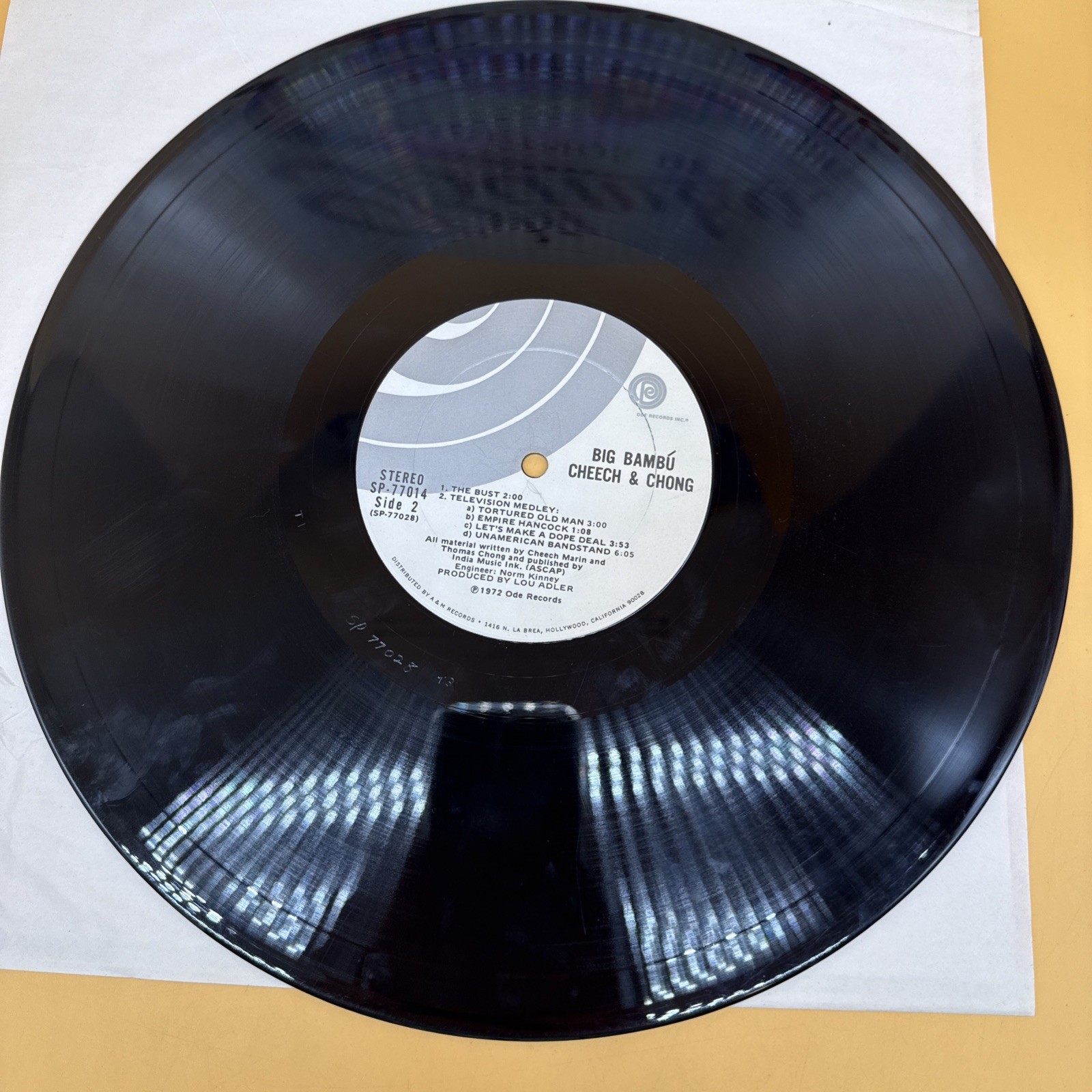 Cheech & Chong Big Bambu Ode 1972 LP Vinyl 12″ 33 RPM Stereo SP-77014