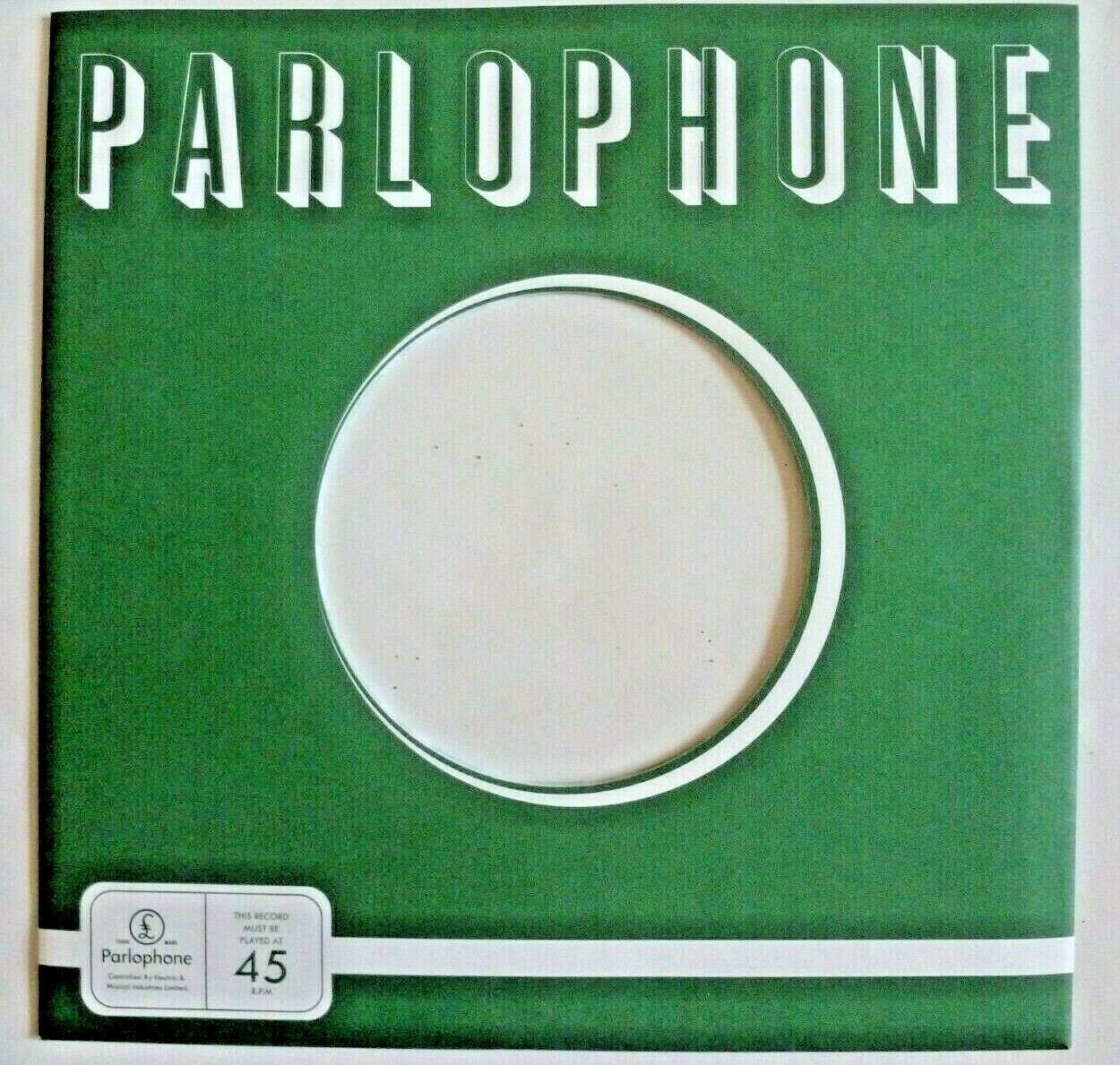 Original Green Parlophone 7″ Record Sleeve for 45 rpm