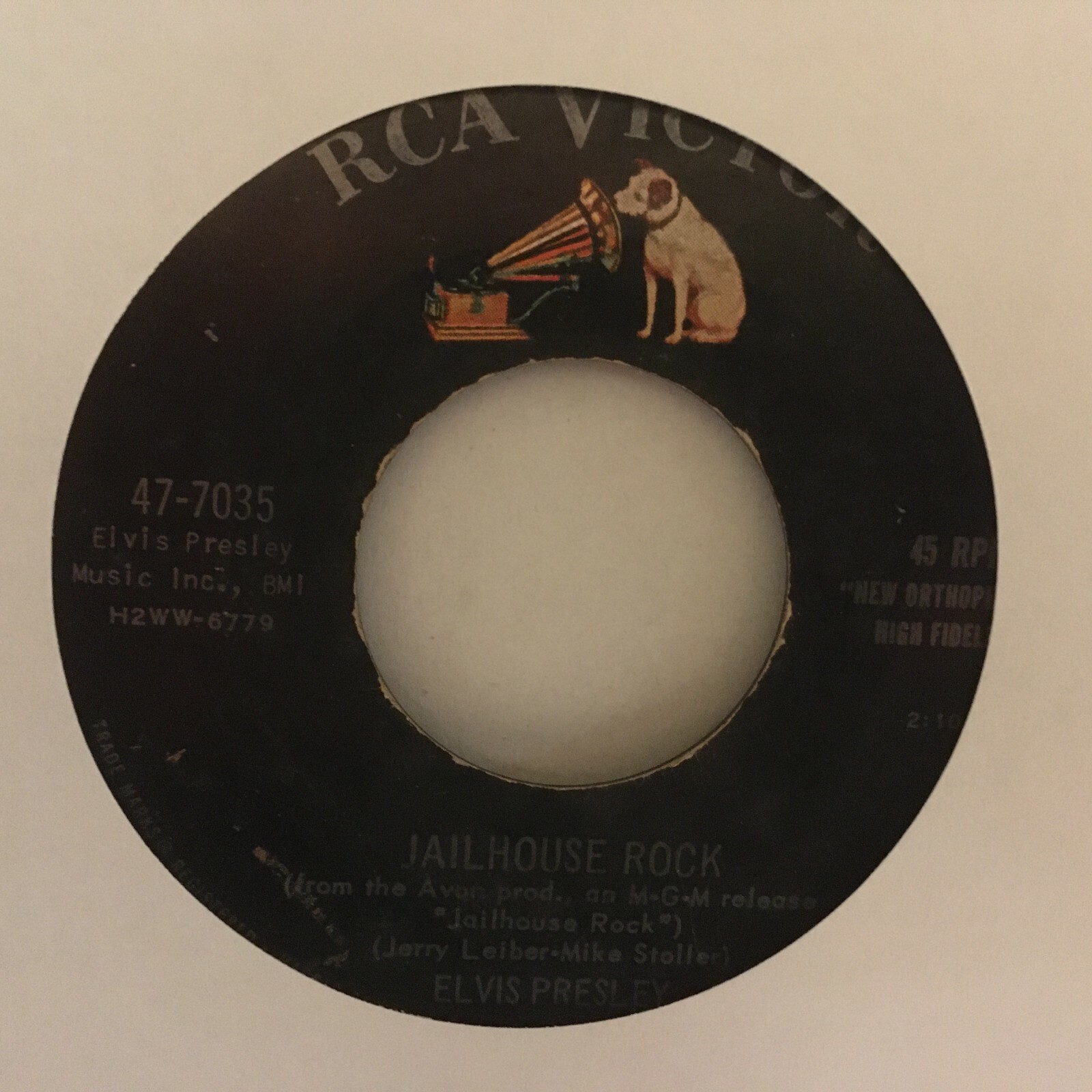 ELVIS PRESLEY 7″ SINGLE , JAILHOUSE NICE / TREAT ME NICE