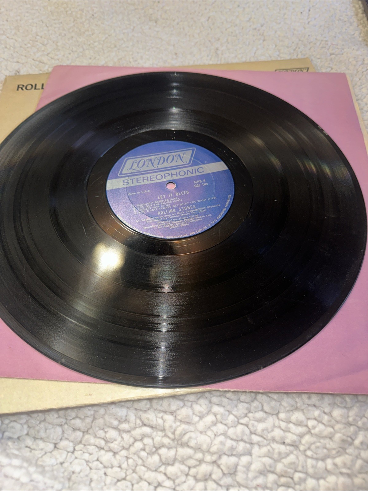 Let It Bleed by Rolling Stones Vinyl LP, (1969) London Records (NPS-4) Pink