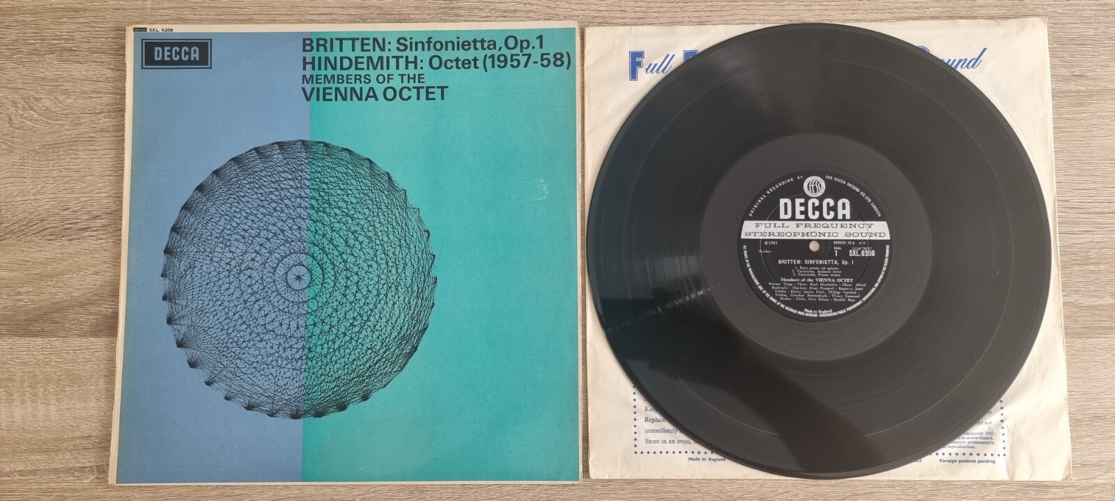 DECCA SXL 6208 *WBg ED1* VIENNA OCTET* BRITTEN SINFONIETTA /HINDEMITH OCTET* NM