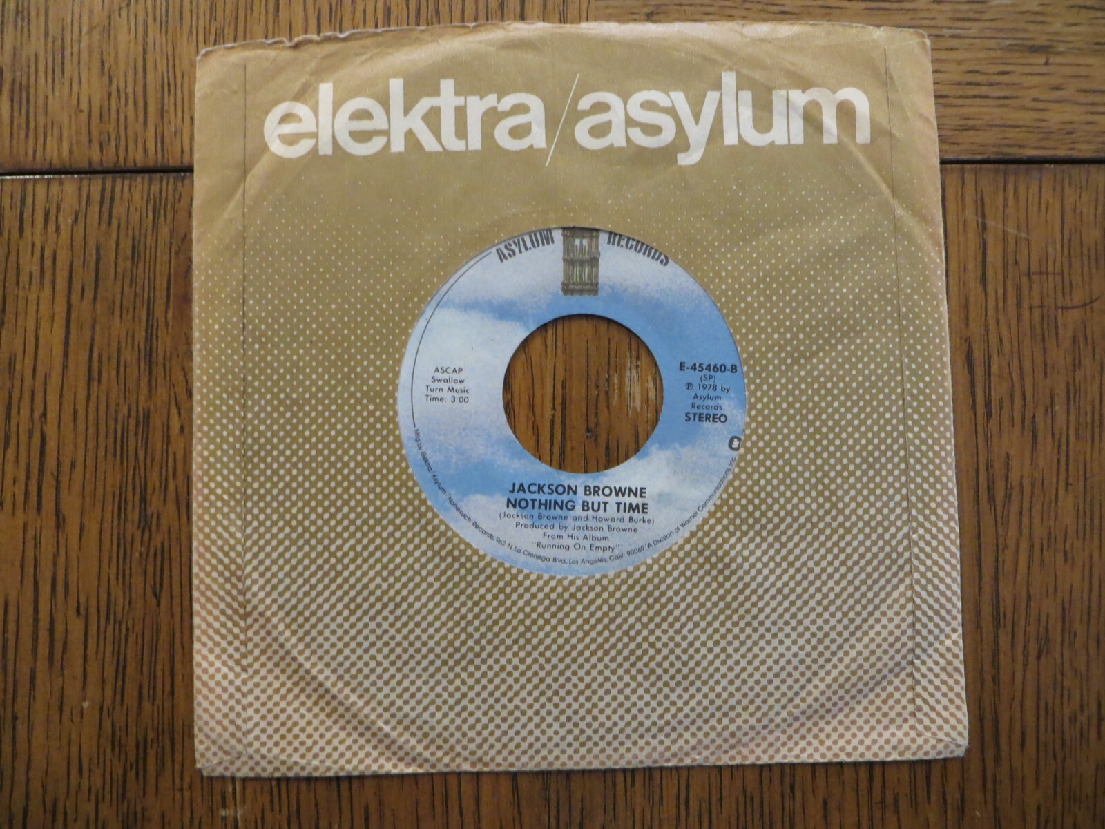 Jackson Browne – Running On Empty – 1978 – Asylum Records E-45460 7″ Single VG