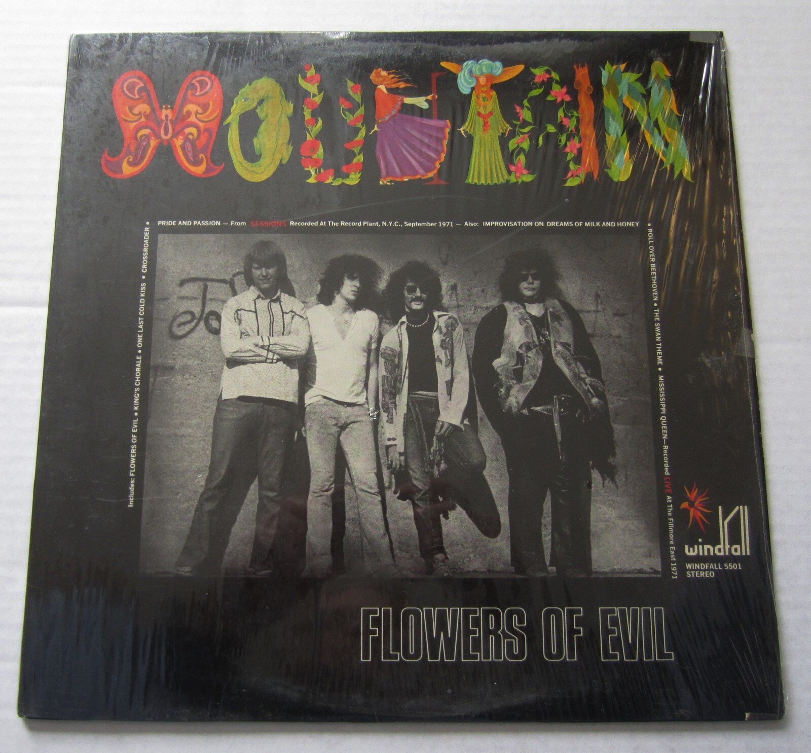MOUNTAIN Flowers of Evil 1971 WINDFALL 5501 Shrink