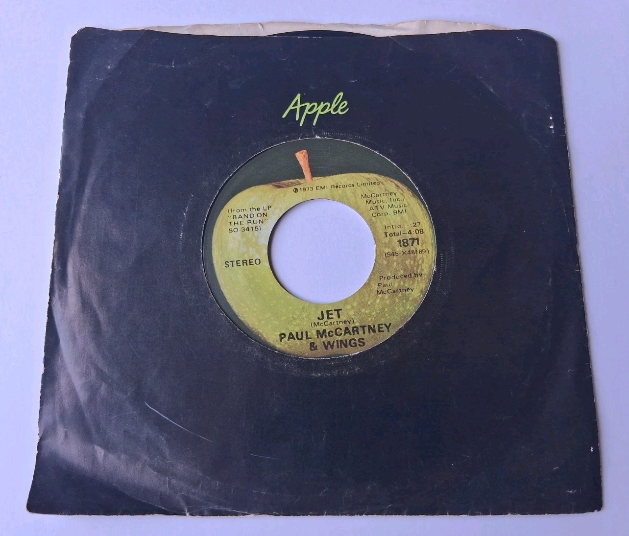 Paul McCartney & Wings – Jet / Let Me Roll It Vinyl 45 – 1974 Apple Records