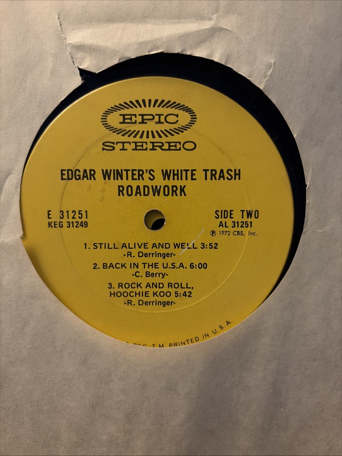 Edgar Winters White Trash “Roadwork” Vinyl Record LP Deluxe Two Record Set 1972
