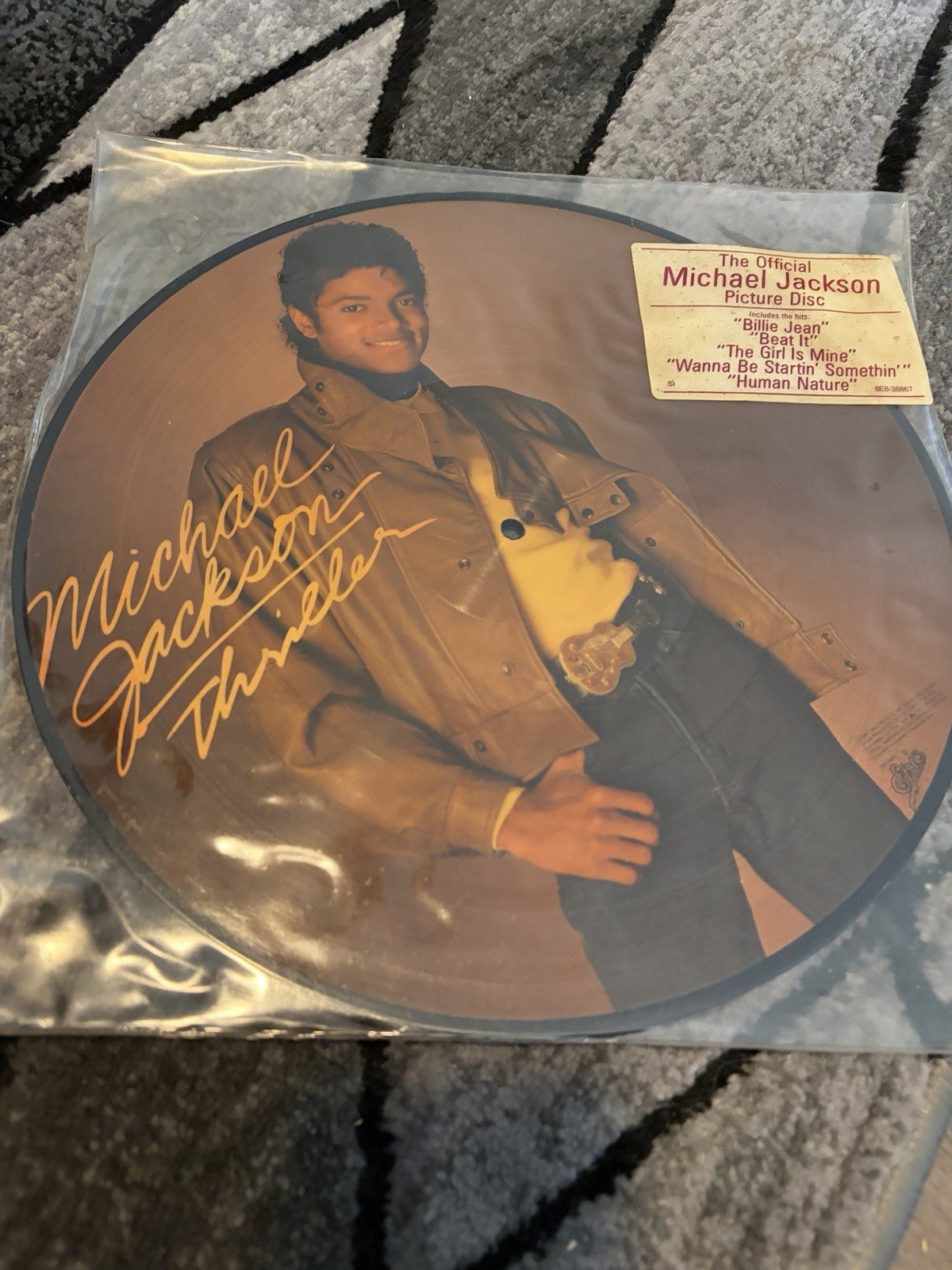 Vintage Michael Jackson Thriller Official Picture Disc LP Vinyl Record 80s Rare