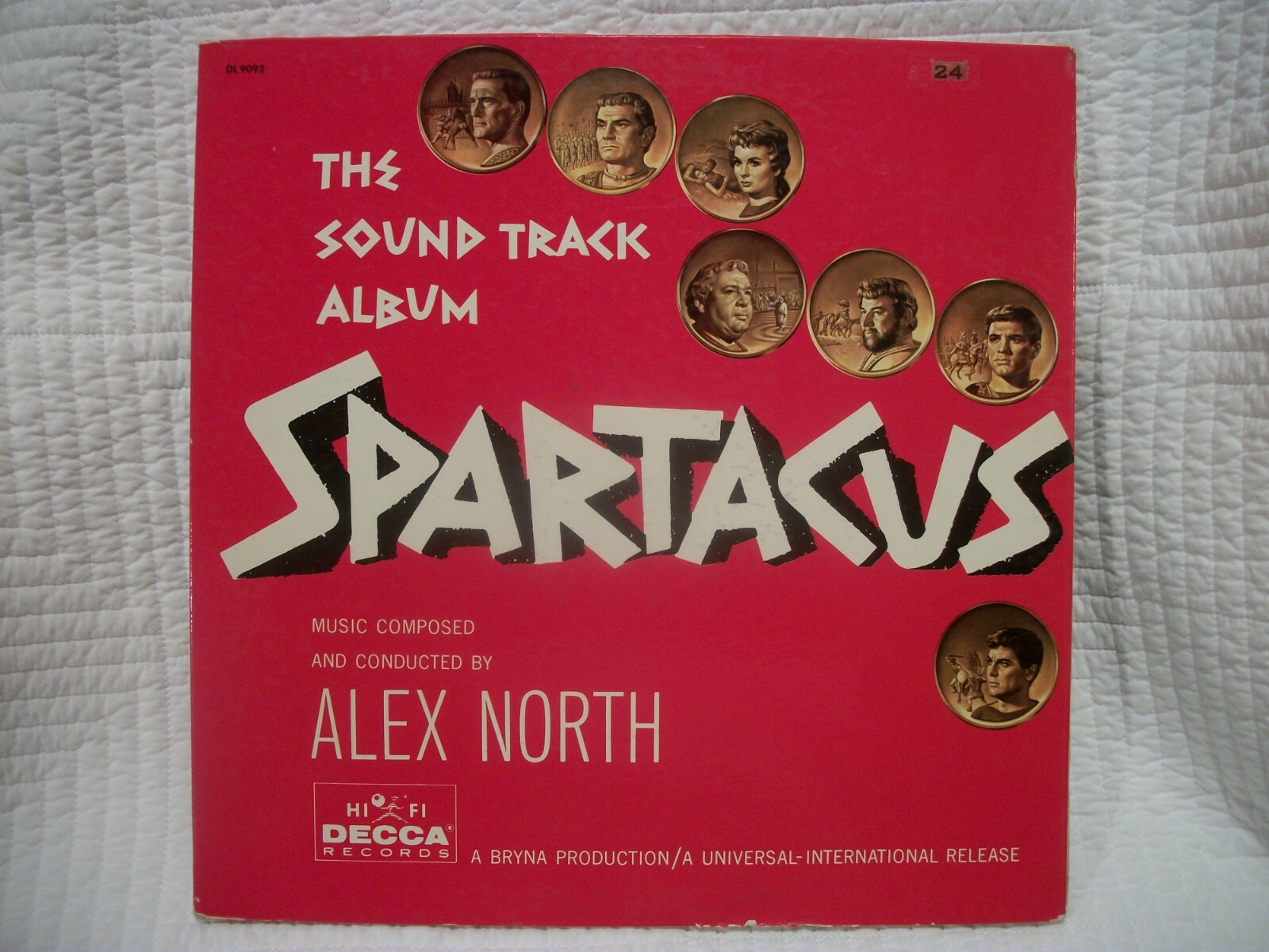 ALEX NORTH SPARTACUS VINYL LP RECORD 1960 DECCA DL 9092